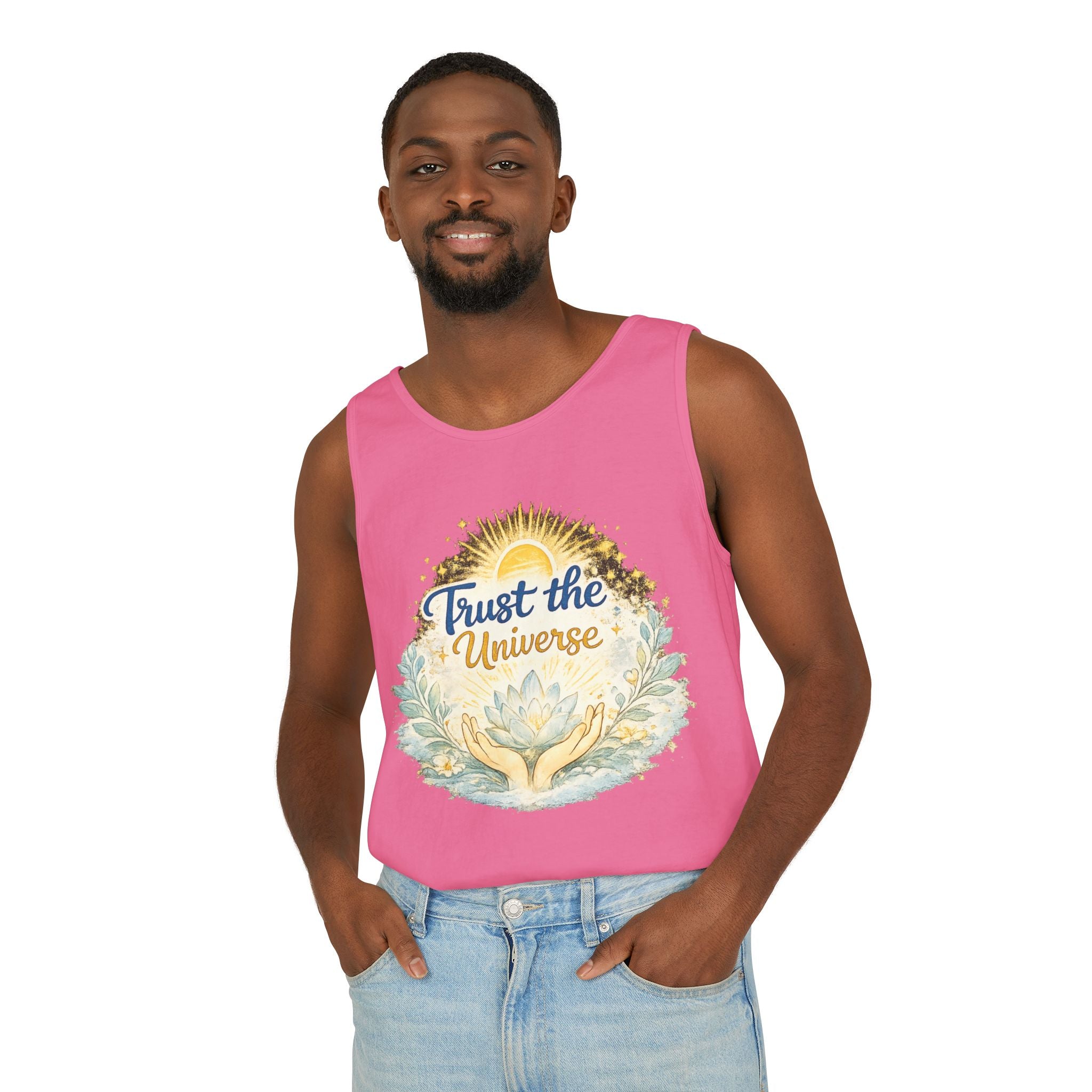 Trust the Universe Tank Top — Spiritual Lotus Graphic Vest