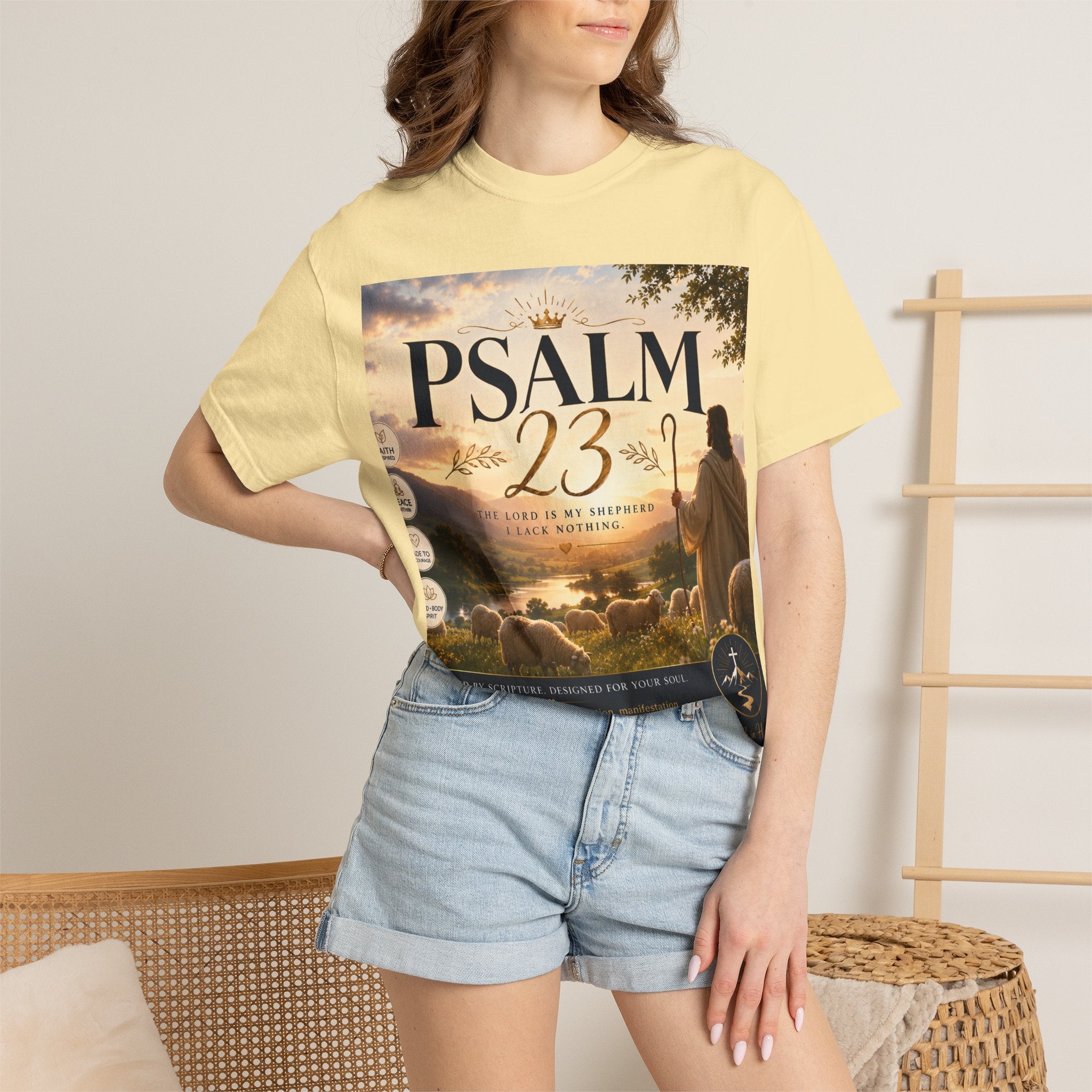 Psalm 23 T-Shirt — Christian Faith Shepherd Graphic Tee