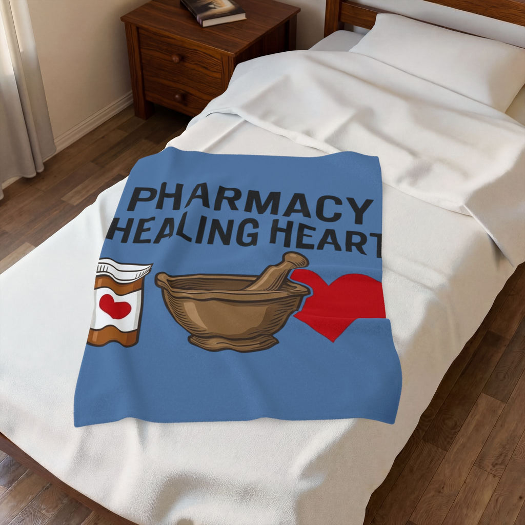 Velveteen Plush Blanket — "Pharmacy Healing Heart" Medical Technician Gift