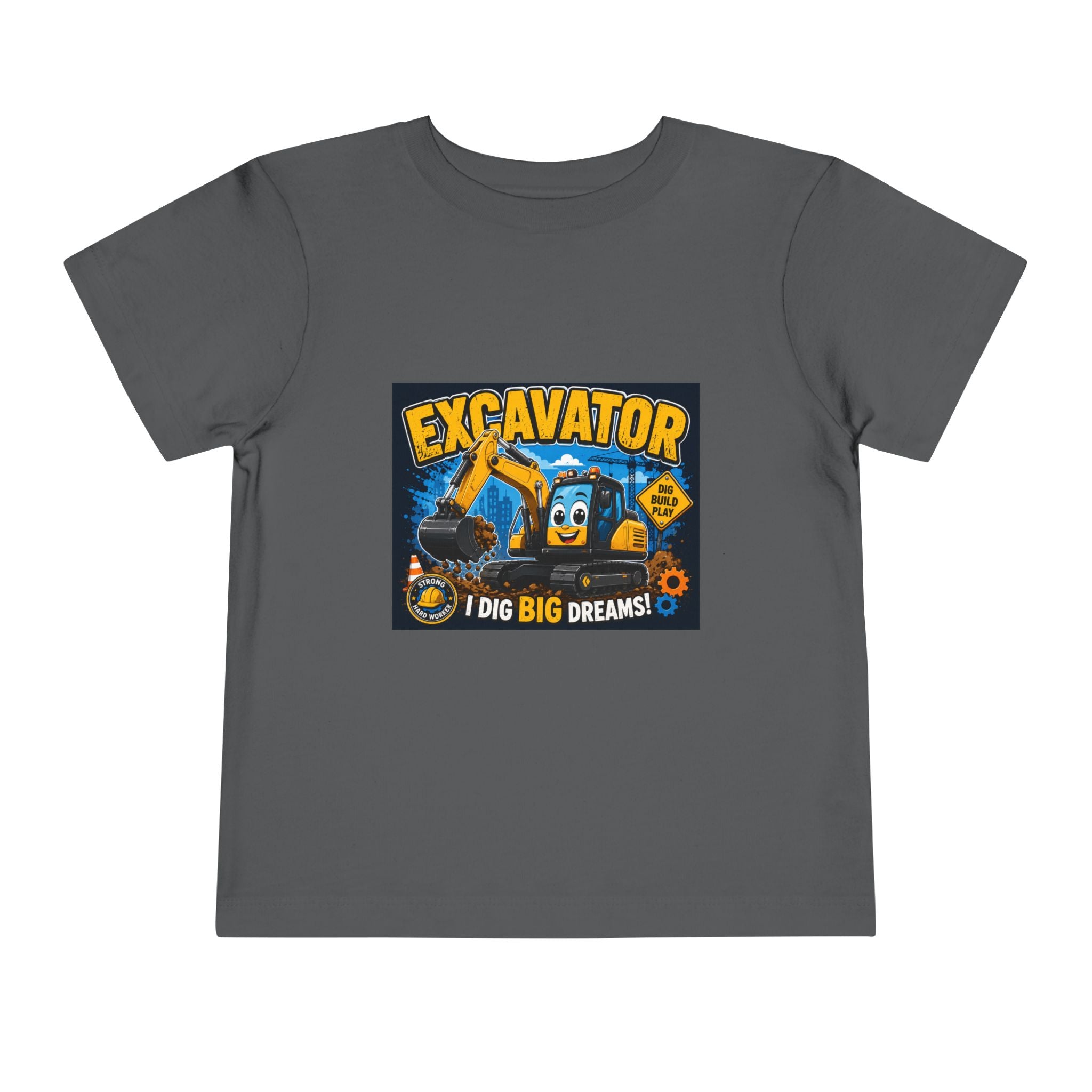 Excavator Toddler Tee — "I Dig Big Dreams" Construction Shirt