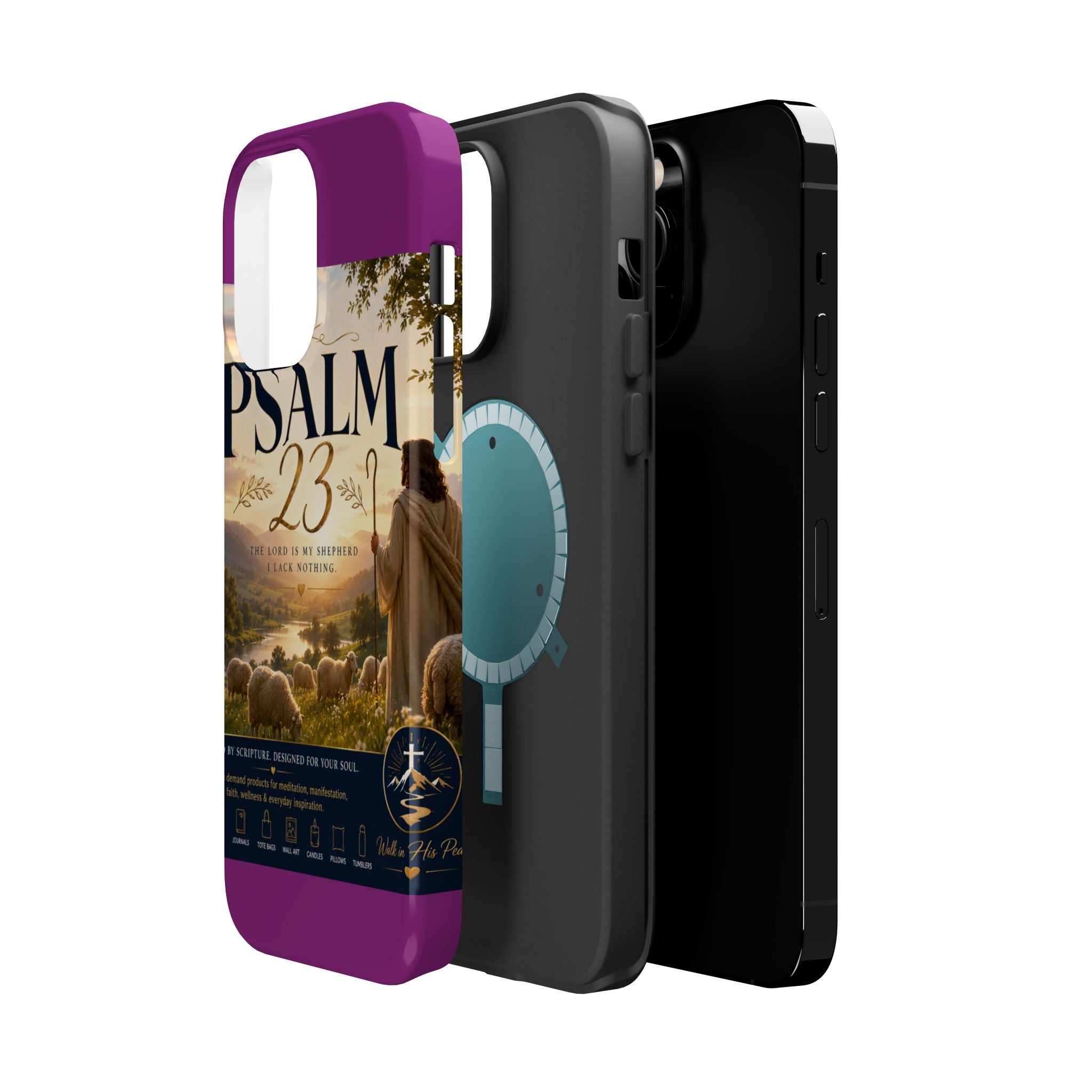 Psalm 23 Phone Case — Magnetic Impact-Resistant Christian iPhone Cover