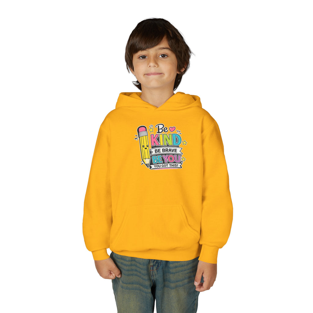 Be Kind Youth Hoodie – Encouraging Back-to-School Kids Sweatshirt