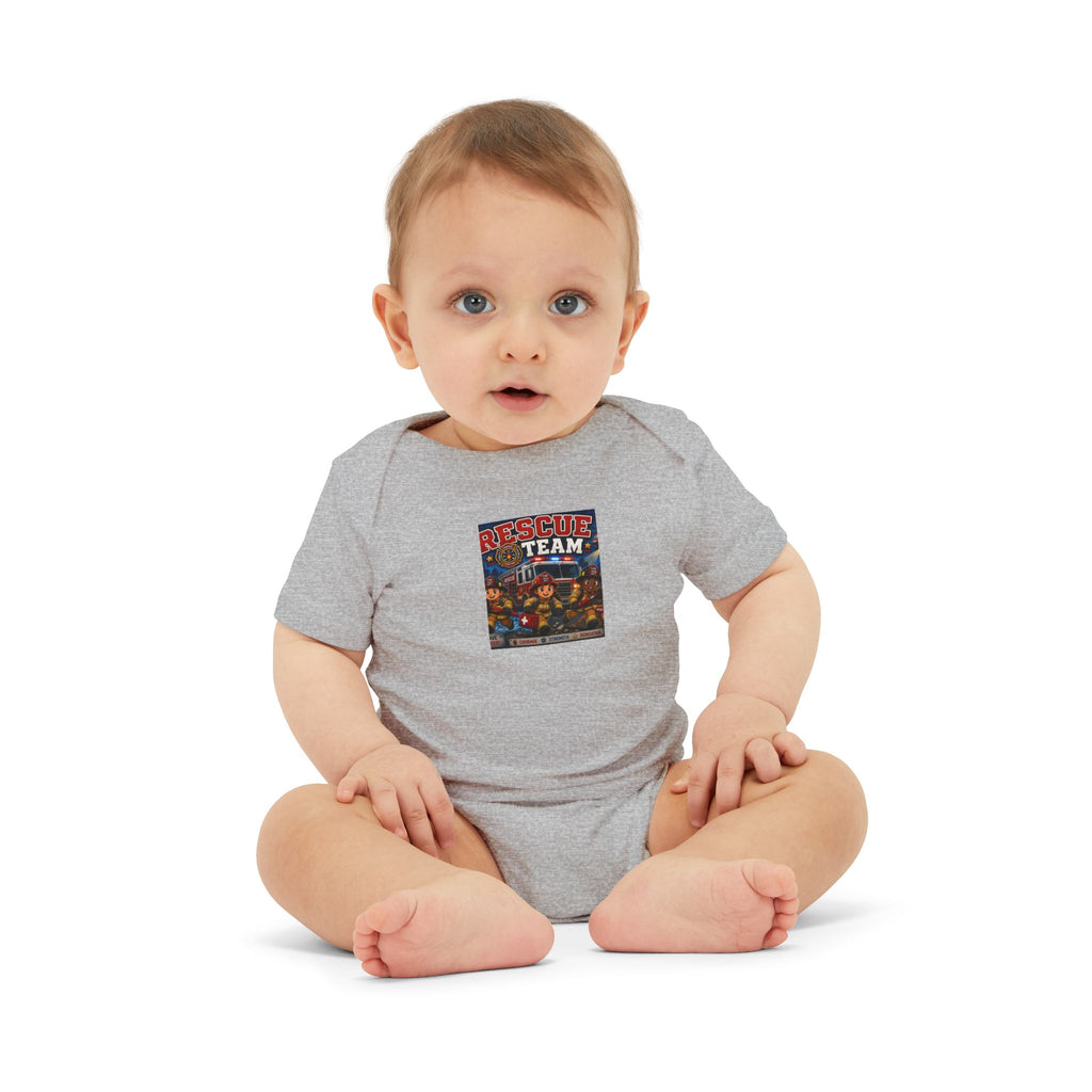 Infant Onesie - 'Team' Colorful Cartoon Character Print Baby Bodysuit