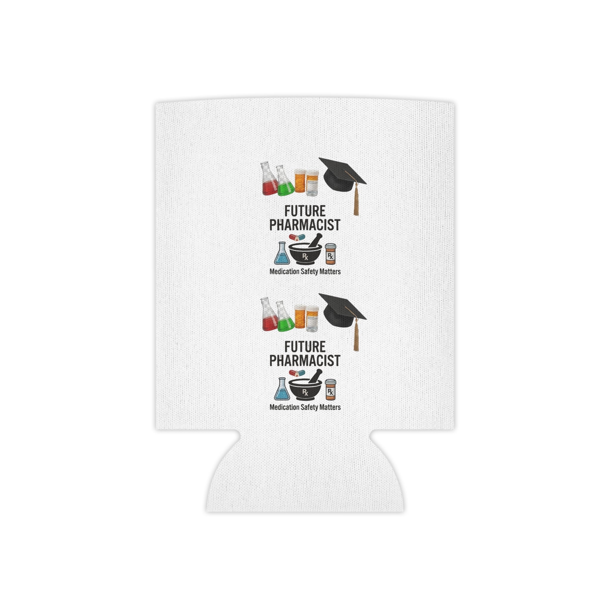 Future Pharmacist Can Cooler – Graduation Gift Can Cooler with Cap & Pharmacy Icons