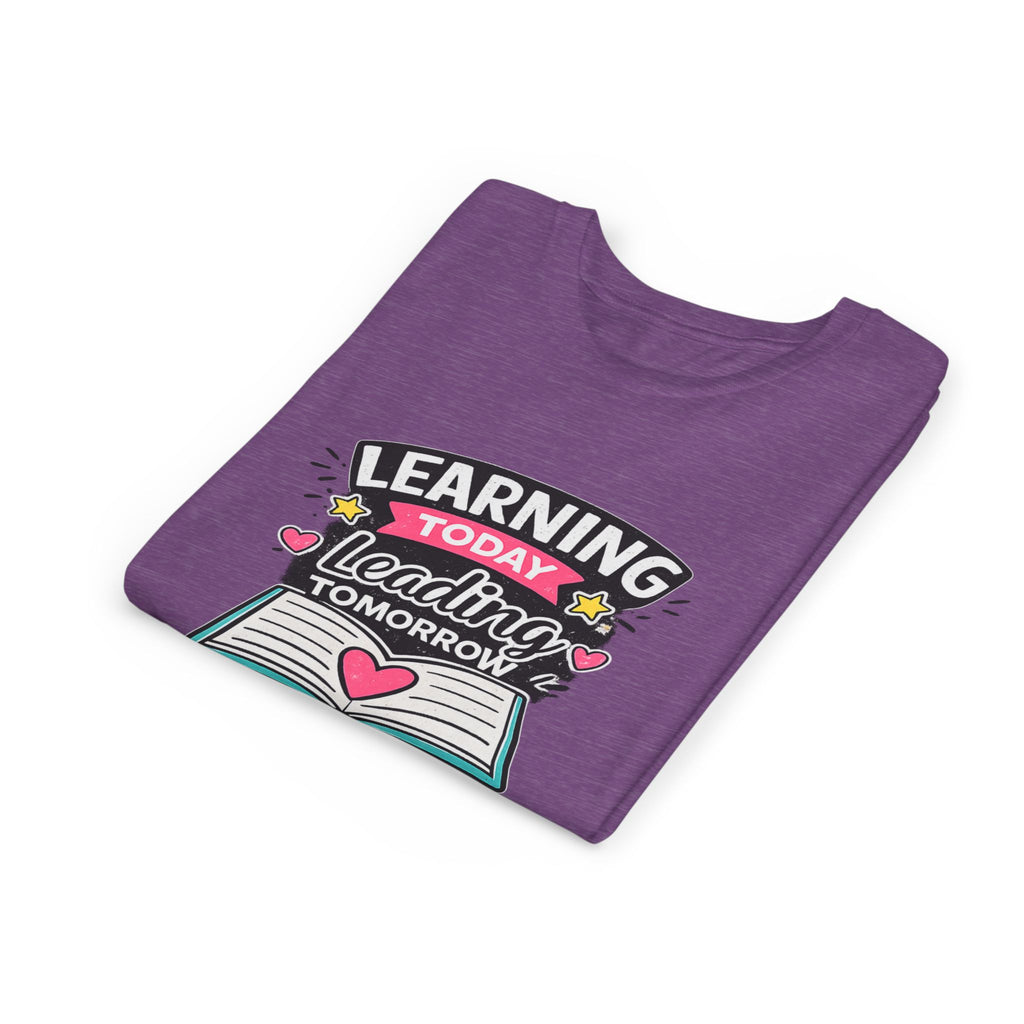 Youth Tee — "Learning Today, Leading Tomorrow" School Kids Graphic T-Shirt
