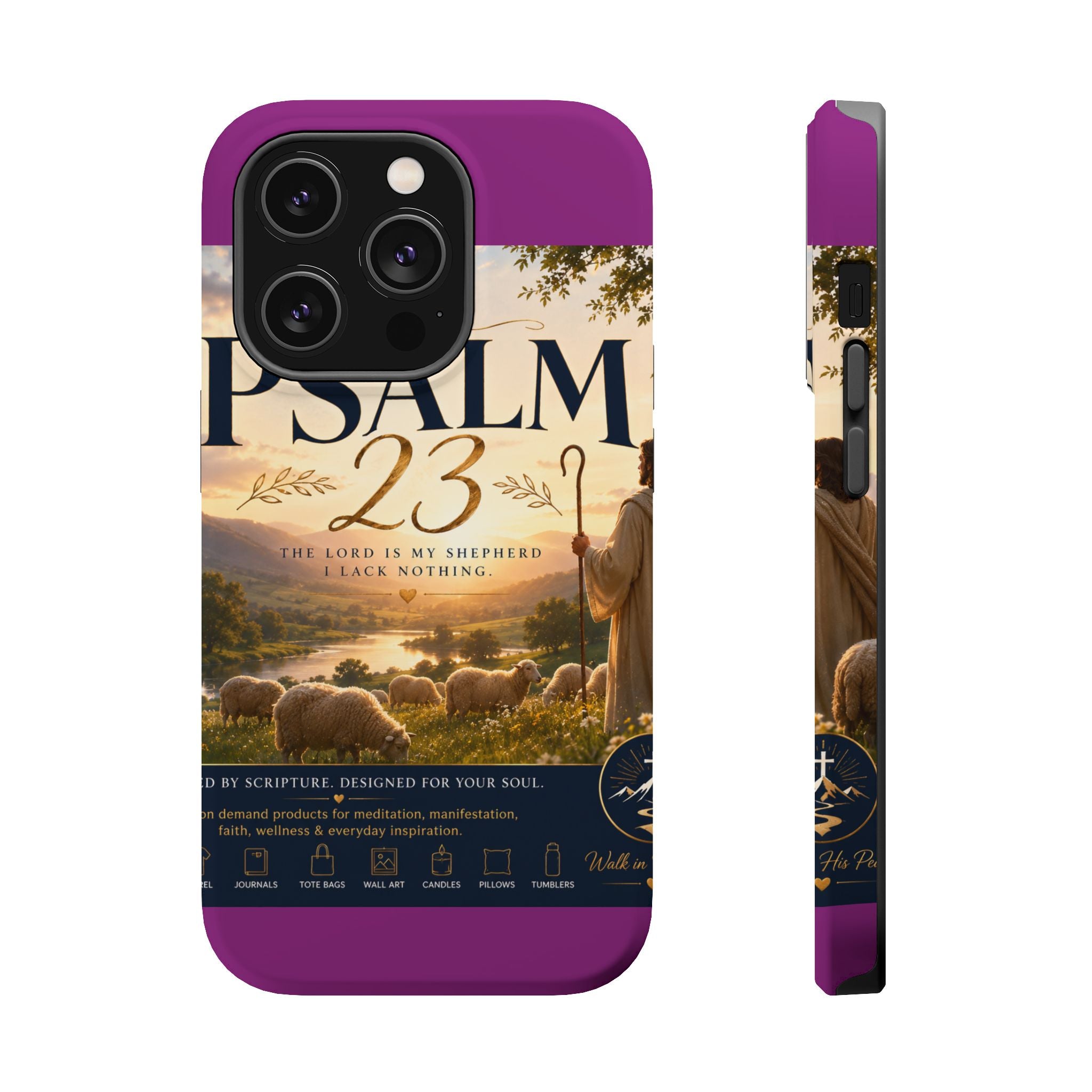 Psalm 23 Phone Case — Magnetic Impact-Resistant Christian iPhone Cover