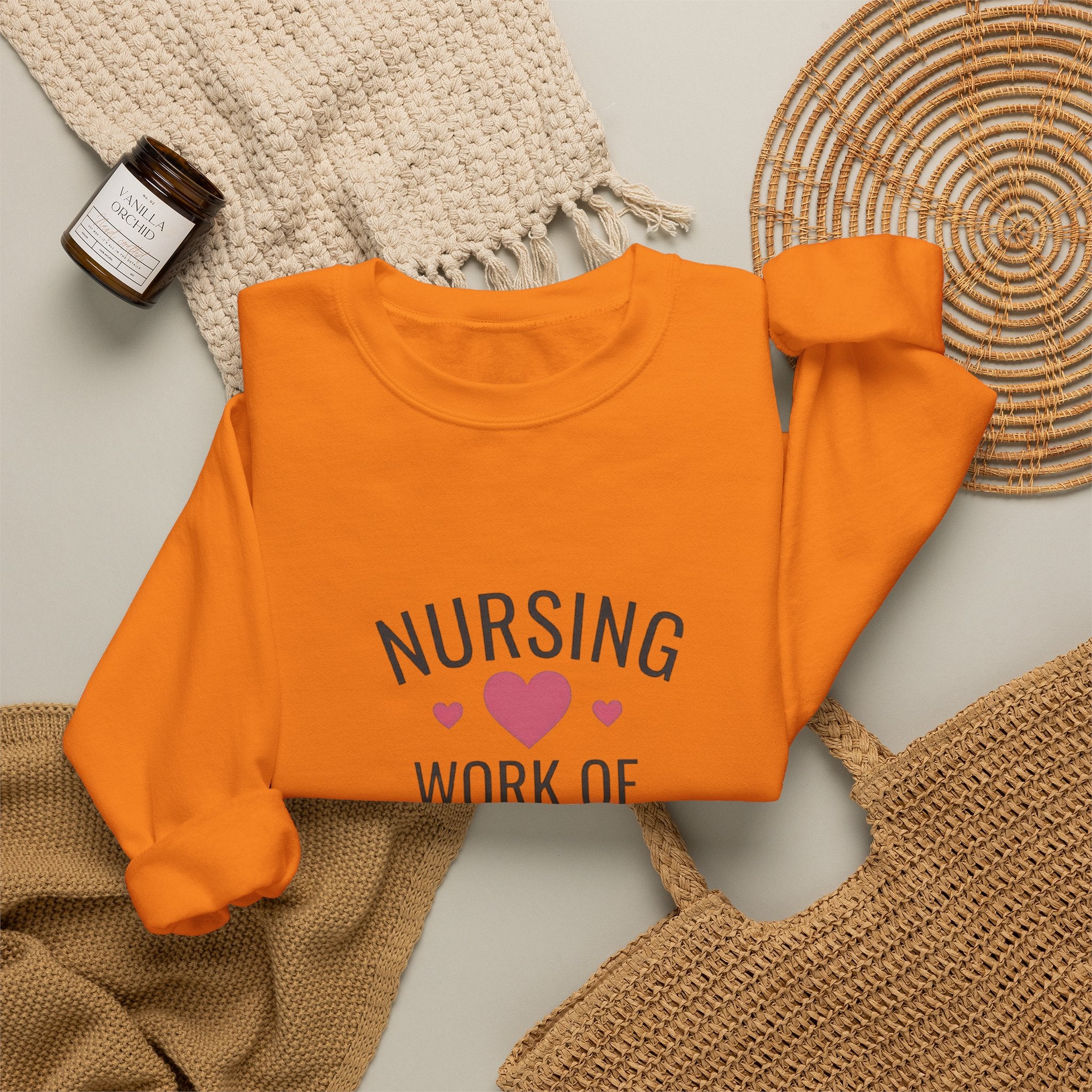 Nursing Work of Heart Crewneck Sweatshirt — Nurse Appreciation Pullover