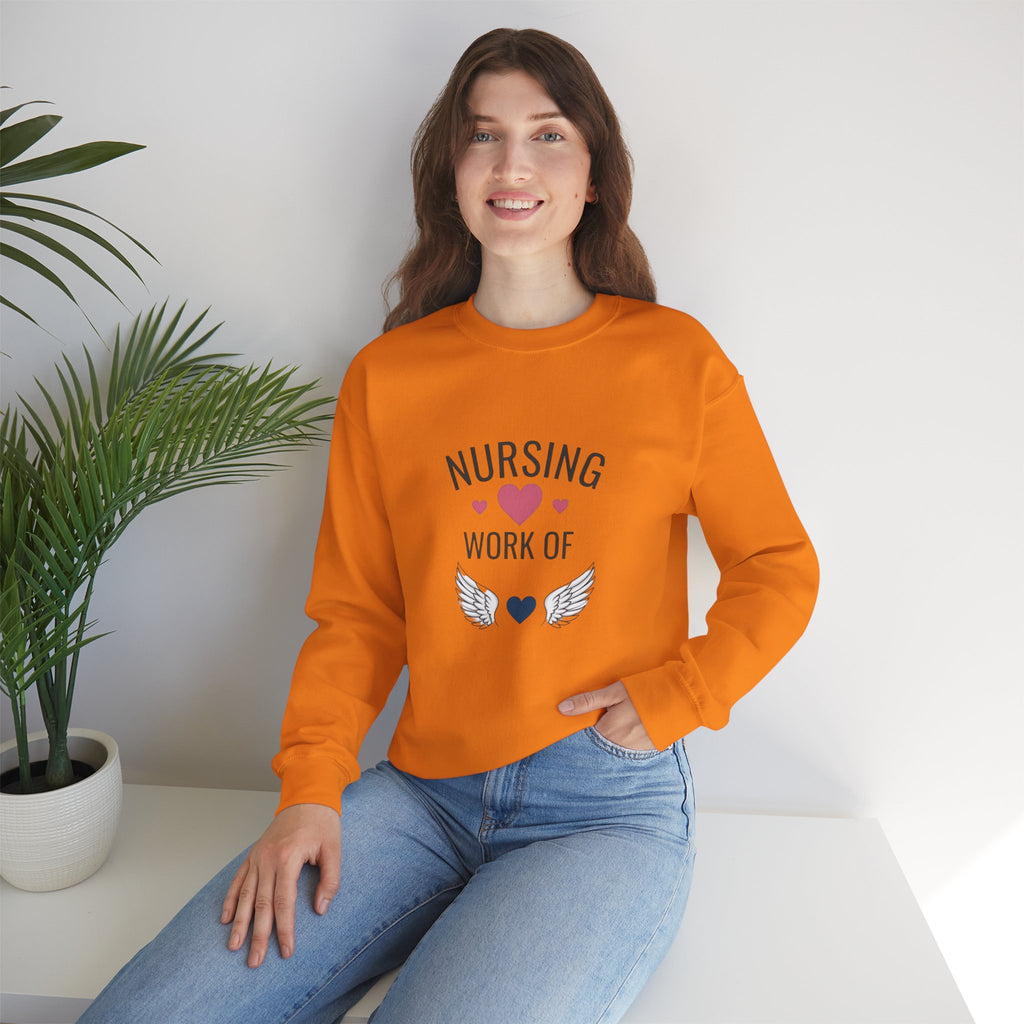 Nursing Work of Heart Crewneck Sweatshirt — Nurse Appreciation Pullover