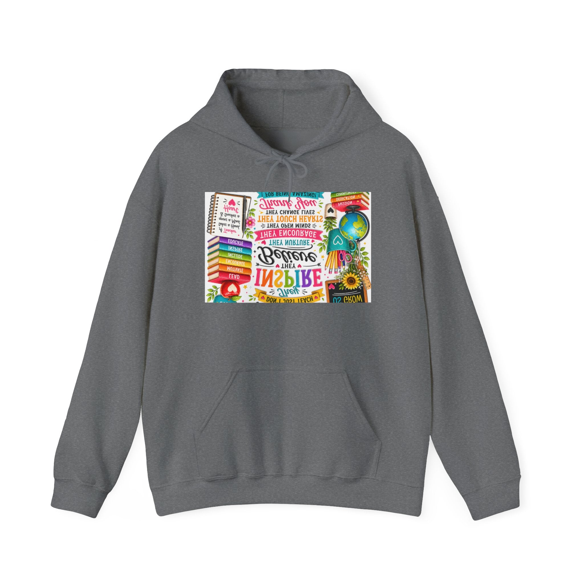 Motivational Book Lover Hoodie — "Be Brave, Be Kind, Be You" Colorful Inspirational Design