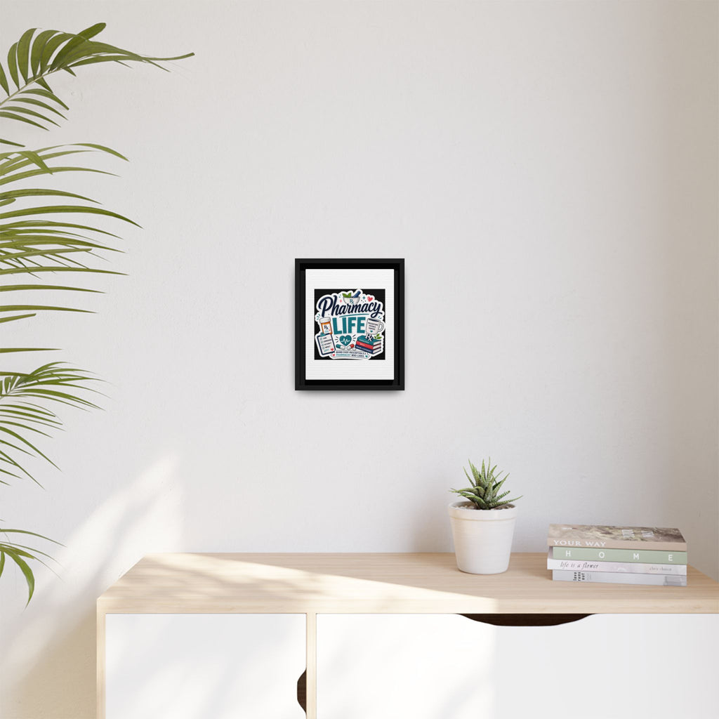 Pharmacy Life Framed Canvas Art — Colorful Pharmacist Wall Decor