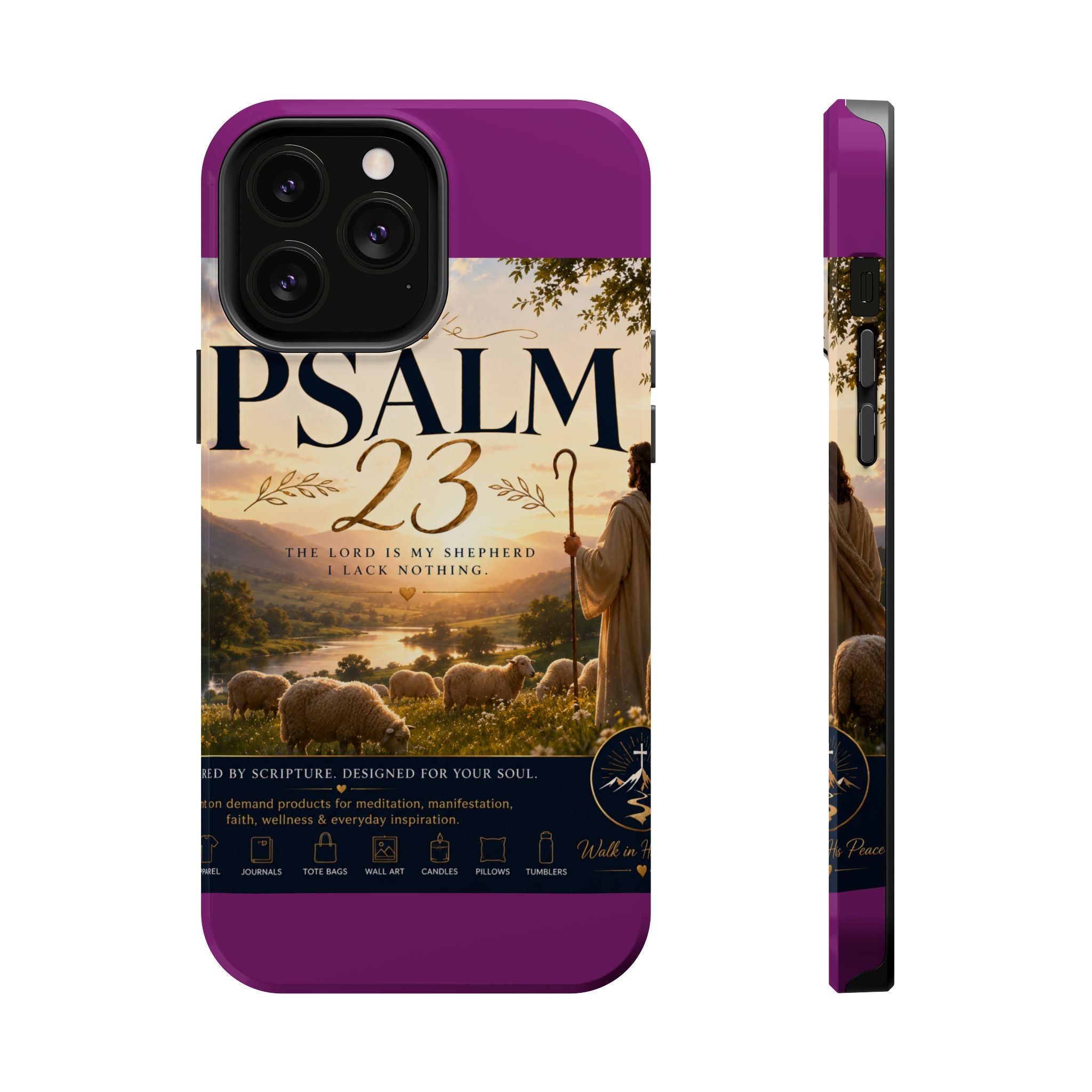Psalm 23 Phone Case — Magnetic Impact-Resistant Christian iPhone Cover