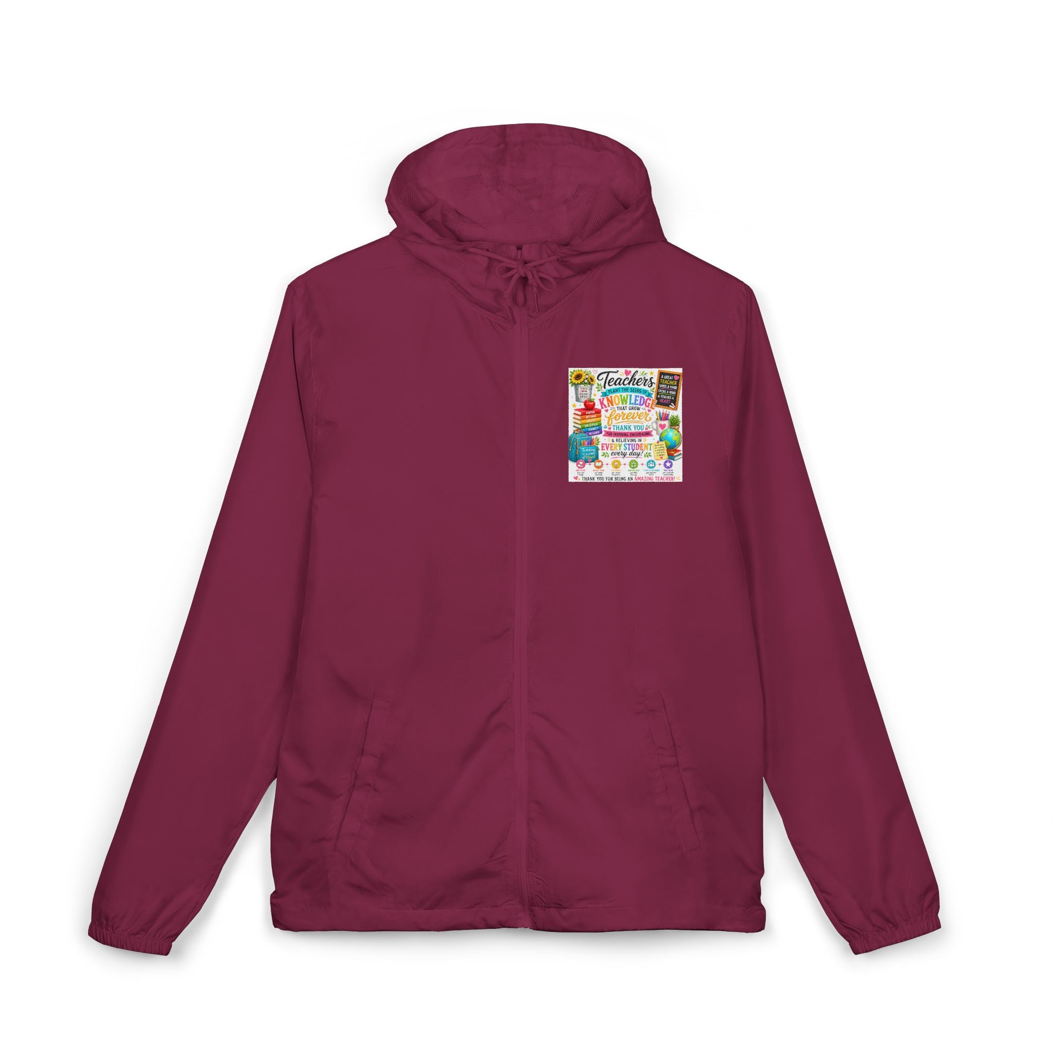 Colorful Floral 'Friends Forever' Windbreaker Jacket — Lightweight Hooded Zip-Up