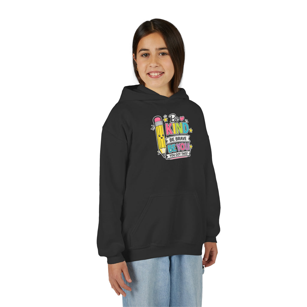 Be Kind Youth Hoodie – Encouraging Back-to-School Kids Sweatshirt