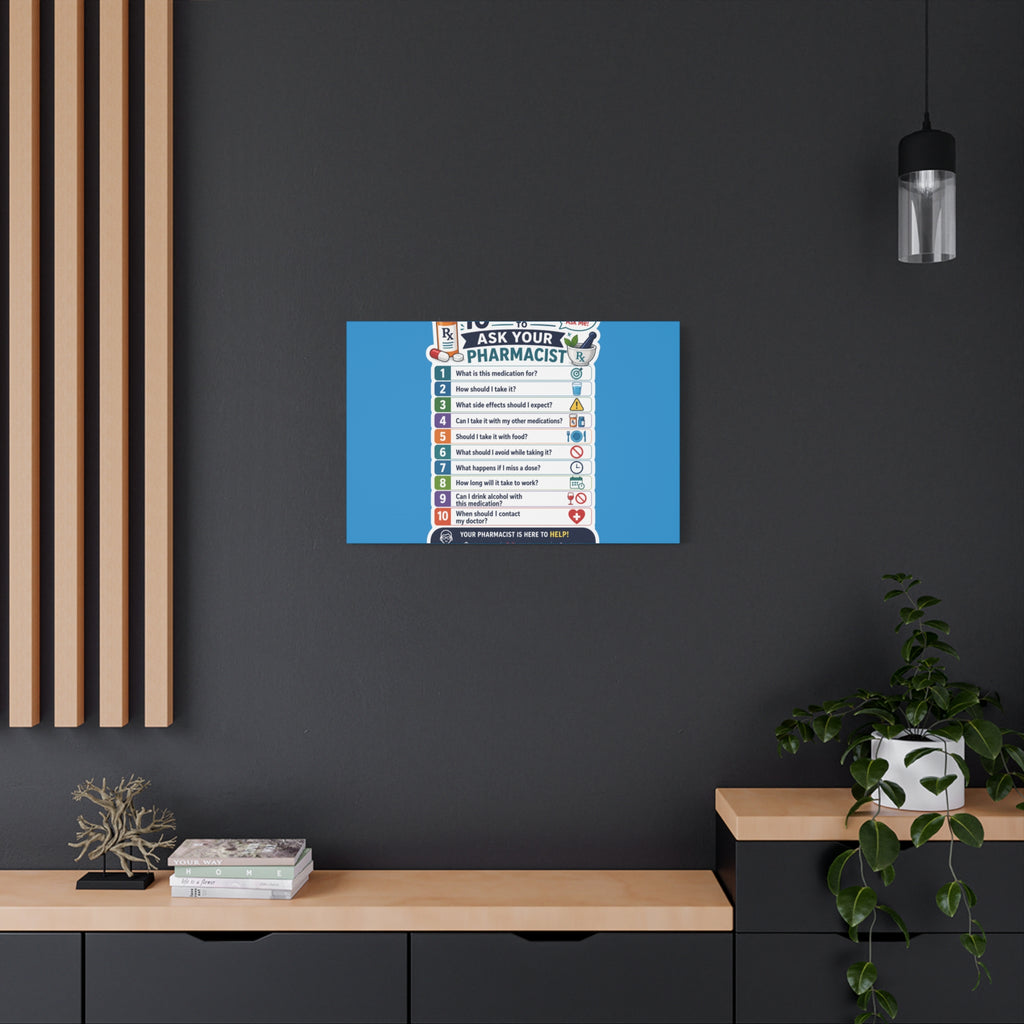 Pharmacist Questions Canvas Print — "10 Questions to Ask Your Pharmacist"