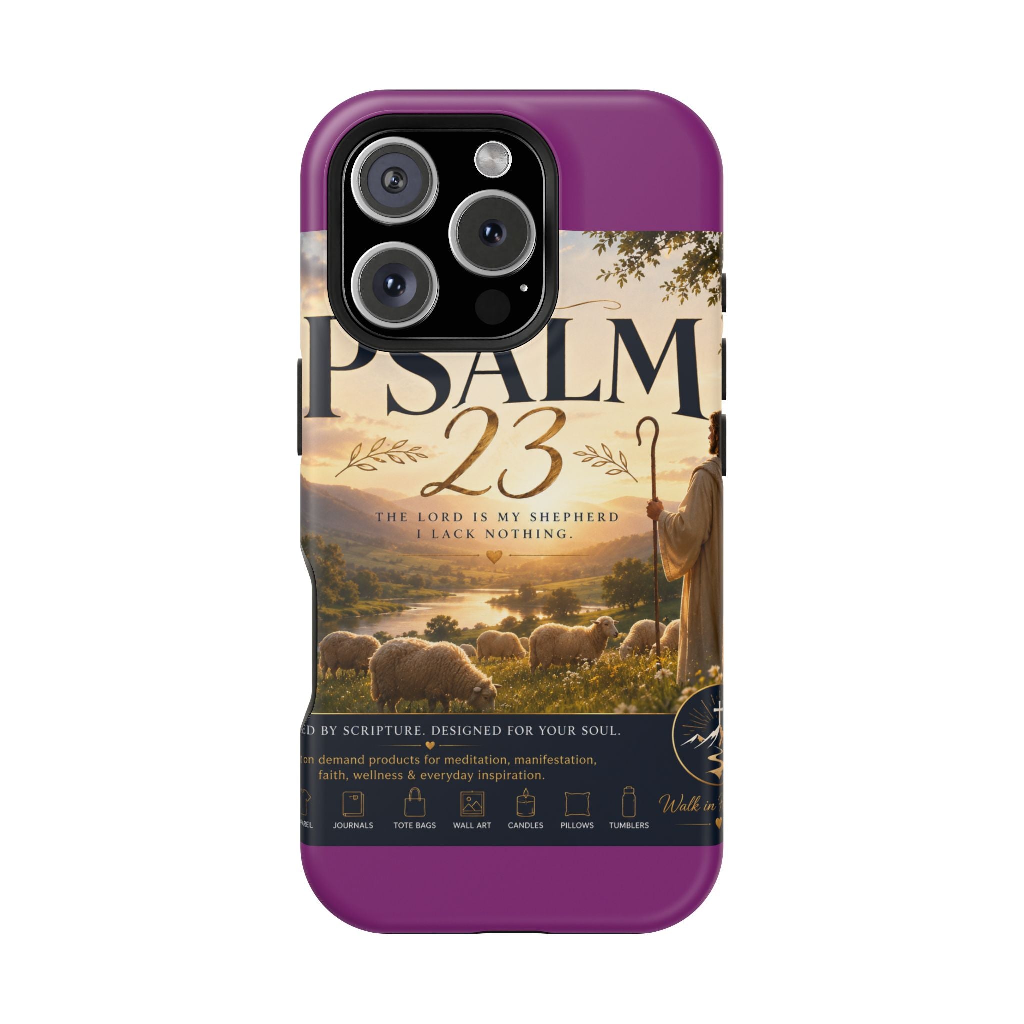 Psalm 23 Phone Case — Magnetic Impact-Resistant Christian iPhone Cover