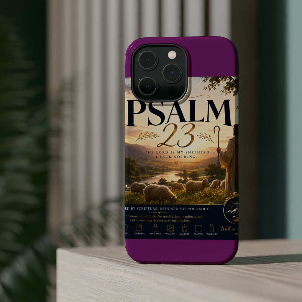 Psalm 23 Phone Case — Magnetic Impact-Resistant Christian iPhone Cover