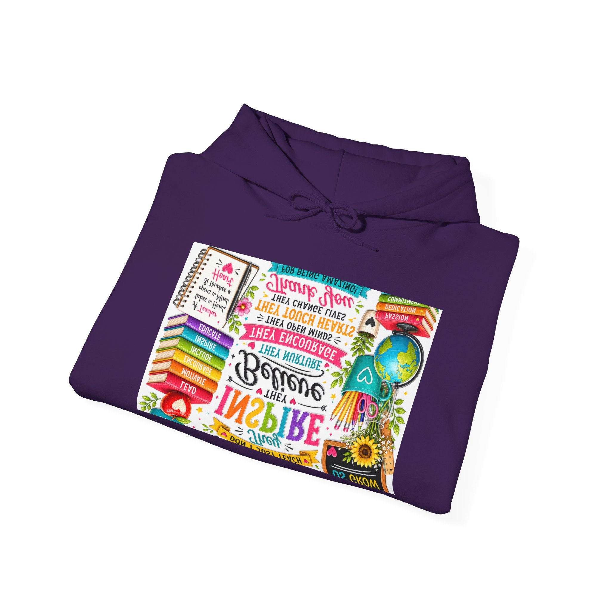 Motivational Book Lover Hoodie — "Be Brave, Be Kind, Be You" Colorful Inspirational Design