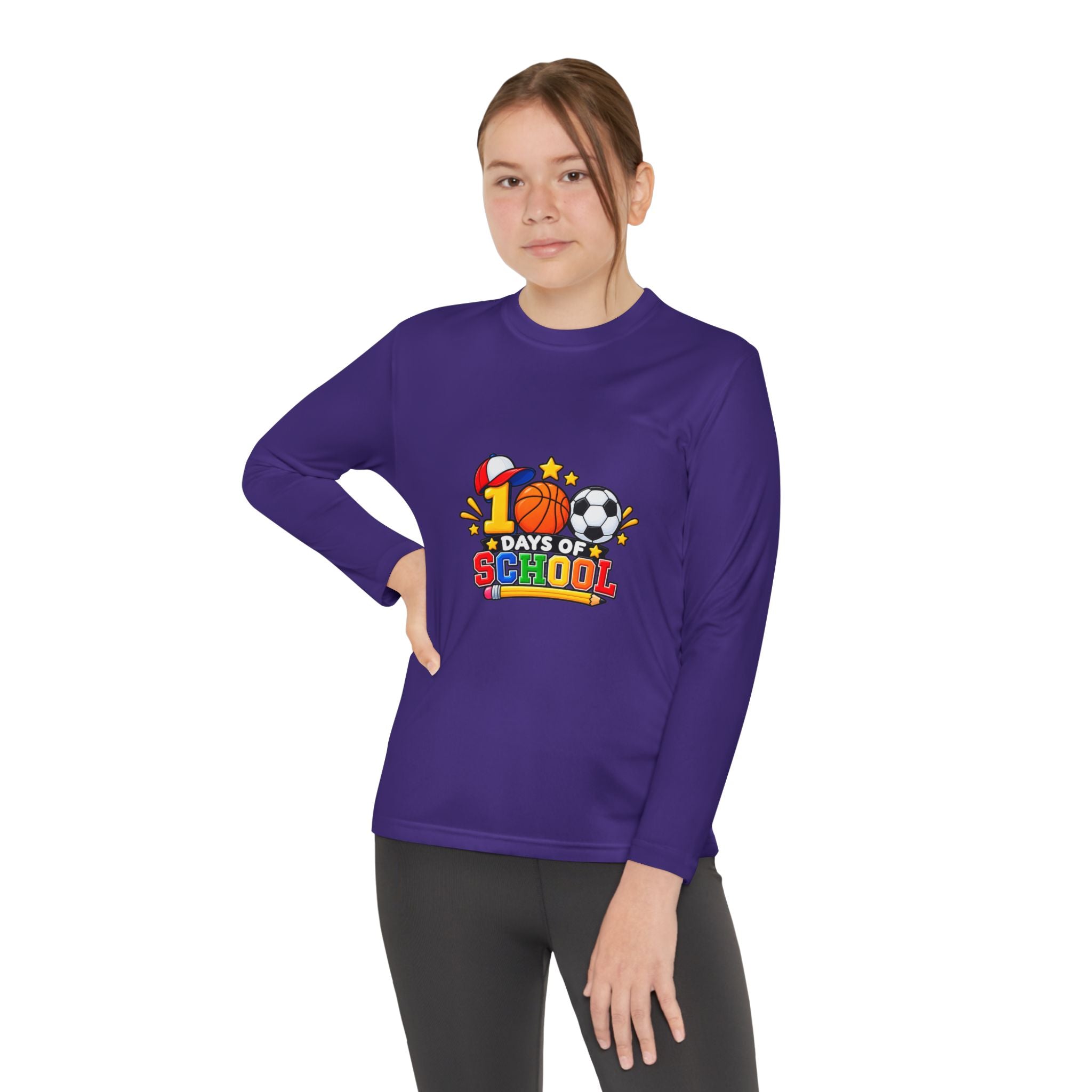 Youth Long Sleeve Tee – "1 Days of School" Sports Back-to-School Shirt