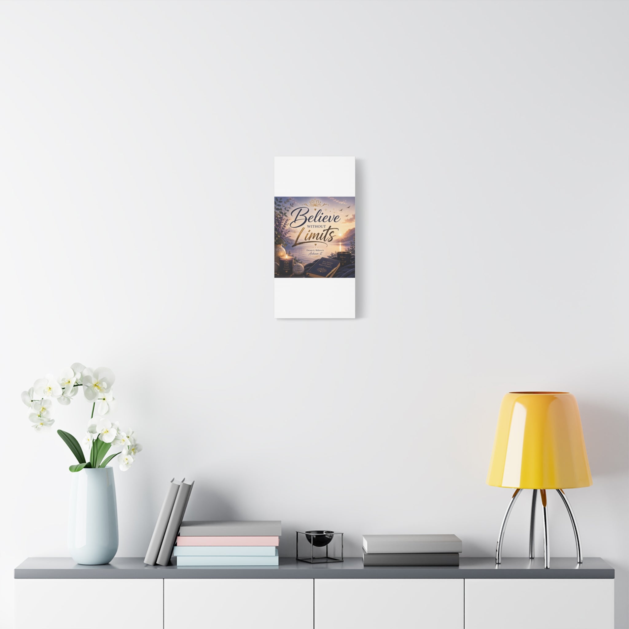 Believe Without Limits Canvas Wall Art – Inspirational Stretched Matte Print