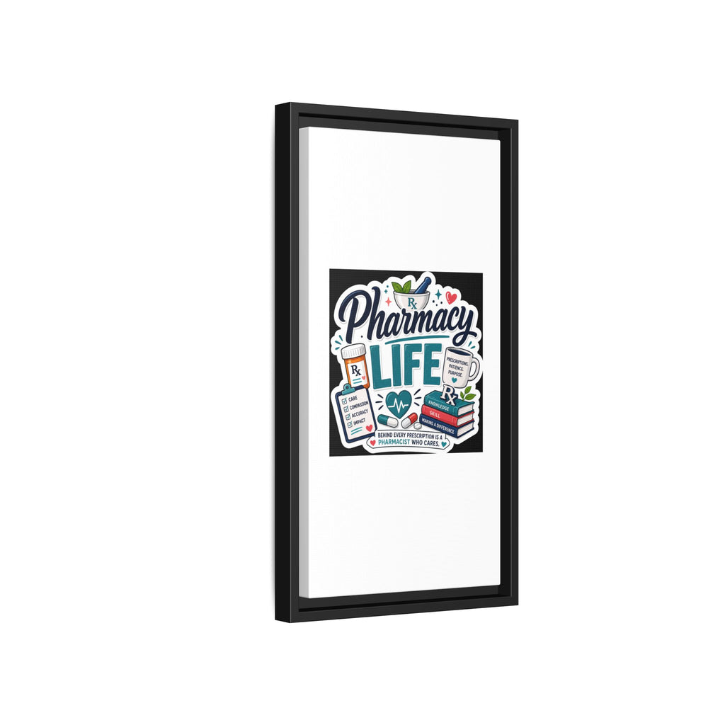 Pharmacy Life Framed Canvas Art — Colorful Pharmacist Wall Decor