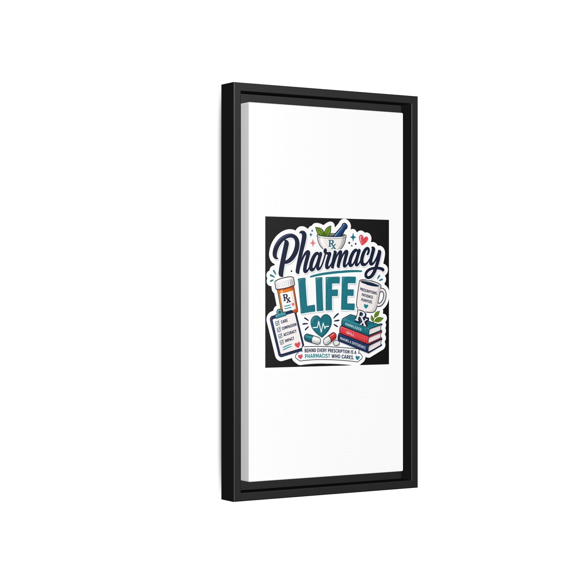 Pharmacy Life Framed Canvas Art — Colorful Pharmacist Wall Decor
