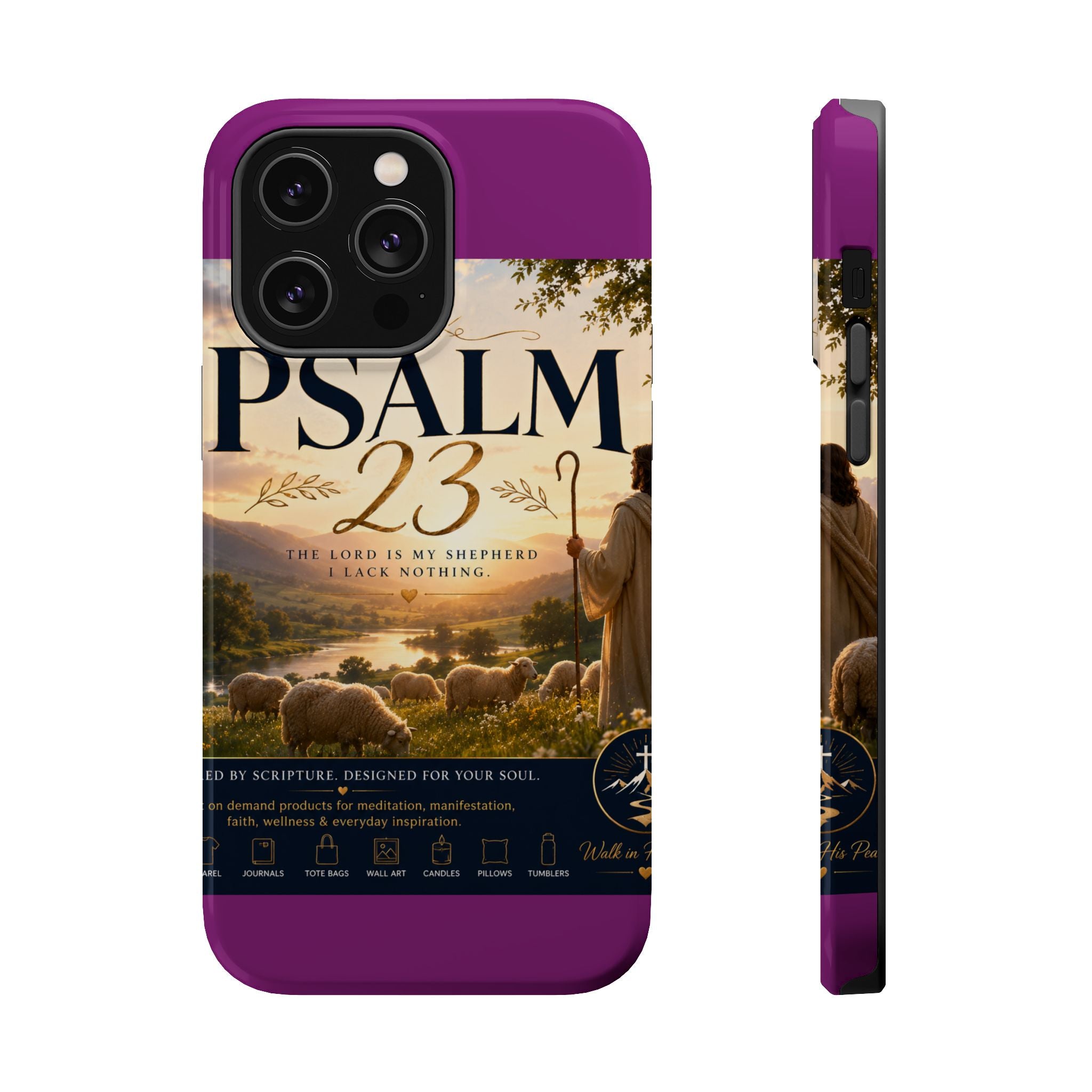 Psalm 23 Phone Case — Magnetic Impact-Resistant Christian iPhone Cover