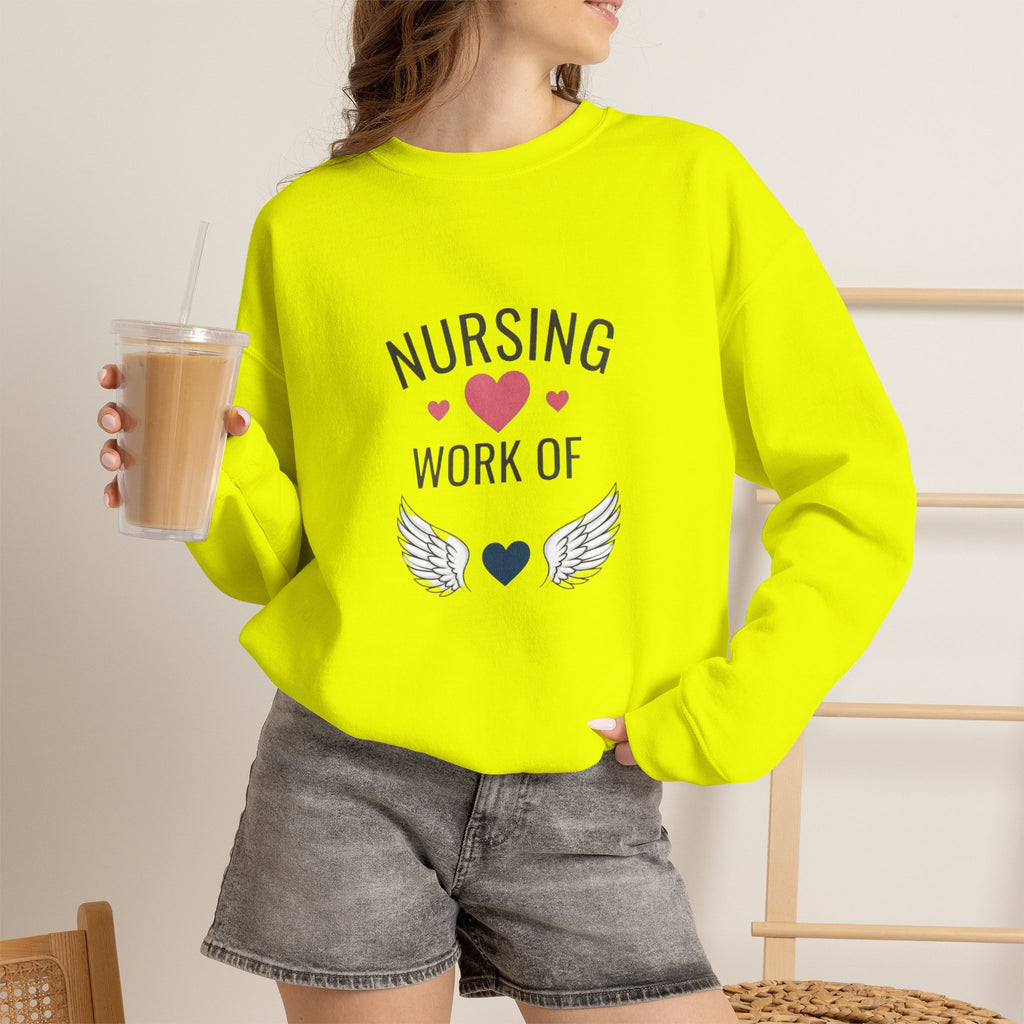 Nursing Work of Heart Crewneck Sweatshirt — Nurse Appreciation Pullover