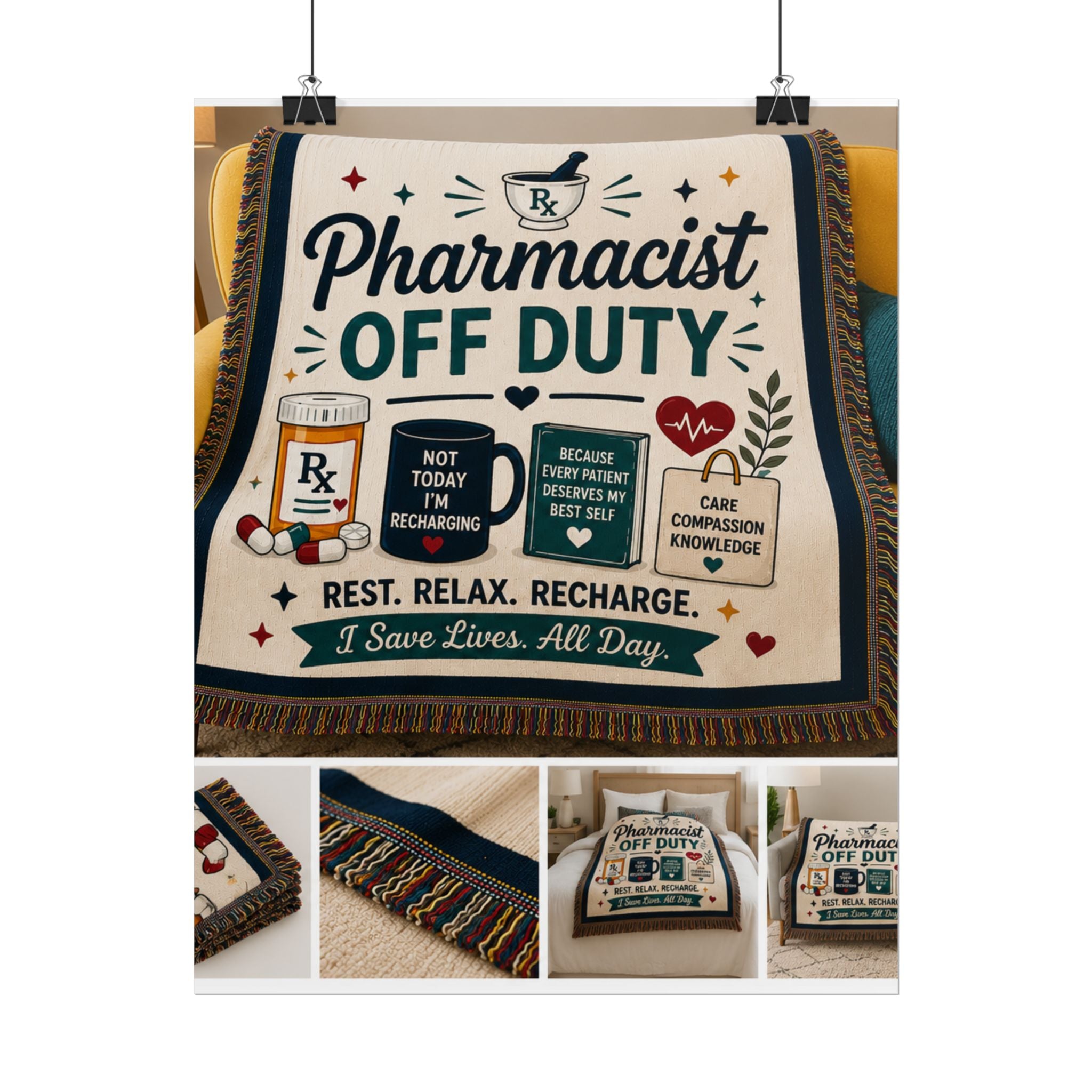 Pharmacist Off Duty Poster - Rest Relax Recharge Wall Art