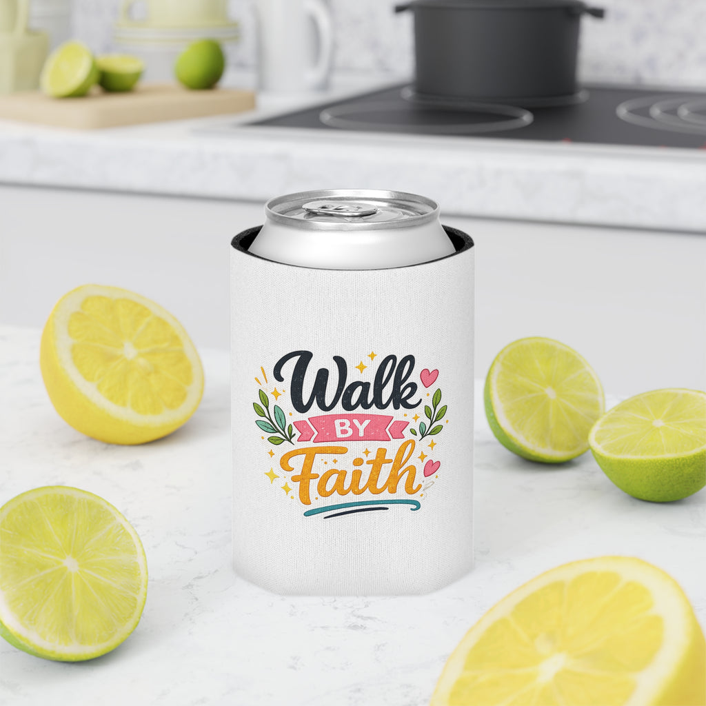 Walk By Faith Can Cooler — Inspirational Faith Beverage Koozie