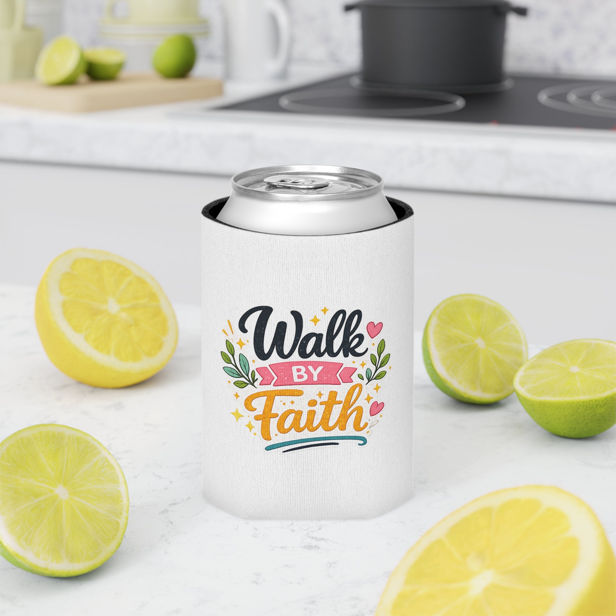 Walk By Faith Can Cooler — Inspirational Faith Beverage Koozie