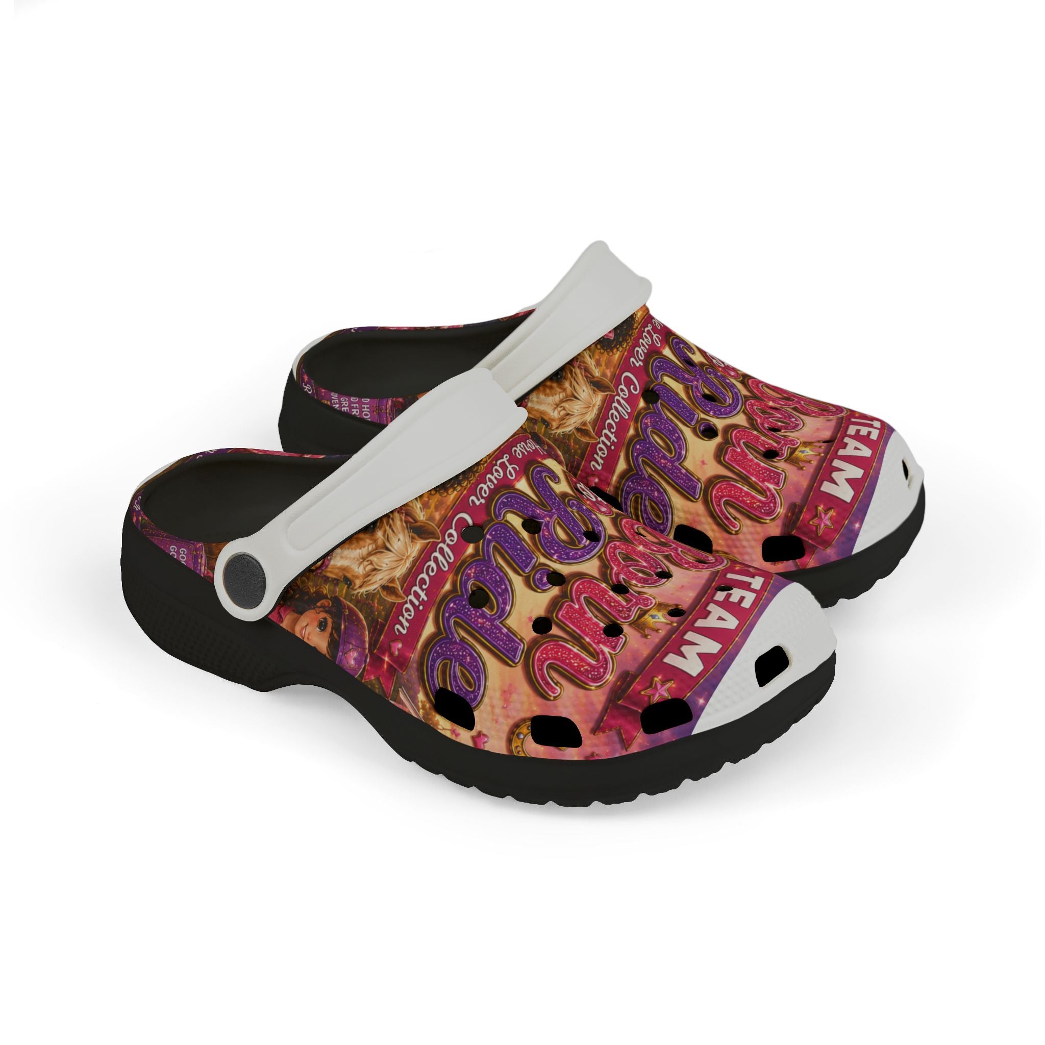 Kids 'Born to Ride' Foam Clogs — Colorful Team Graphic Slip-On Shoes