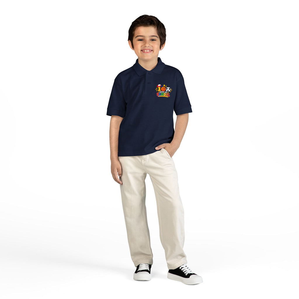 Youth Polo — "100 Days of School" Sport-Themed Kids Polo