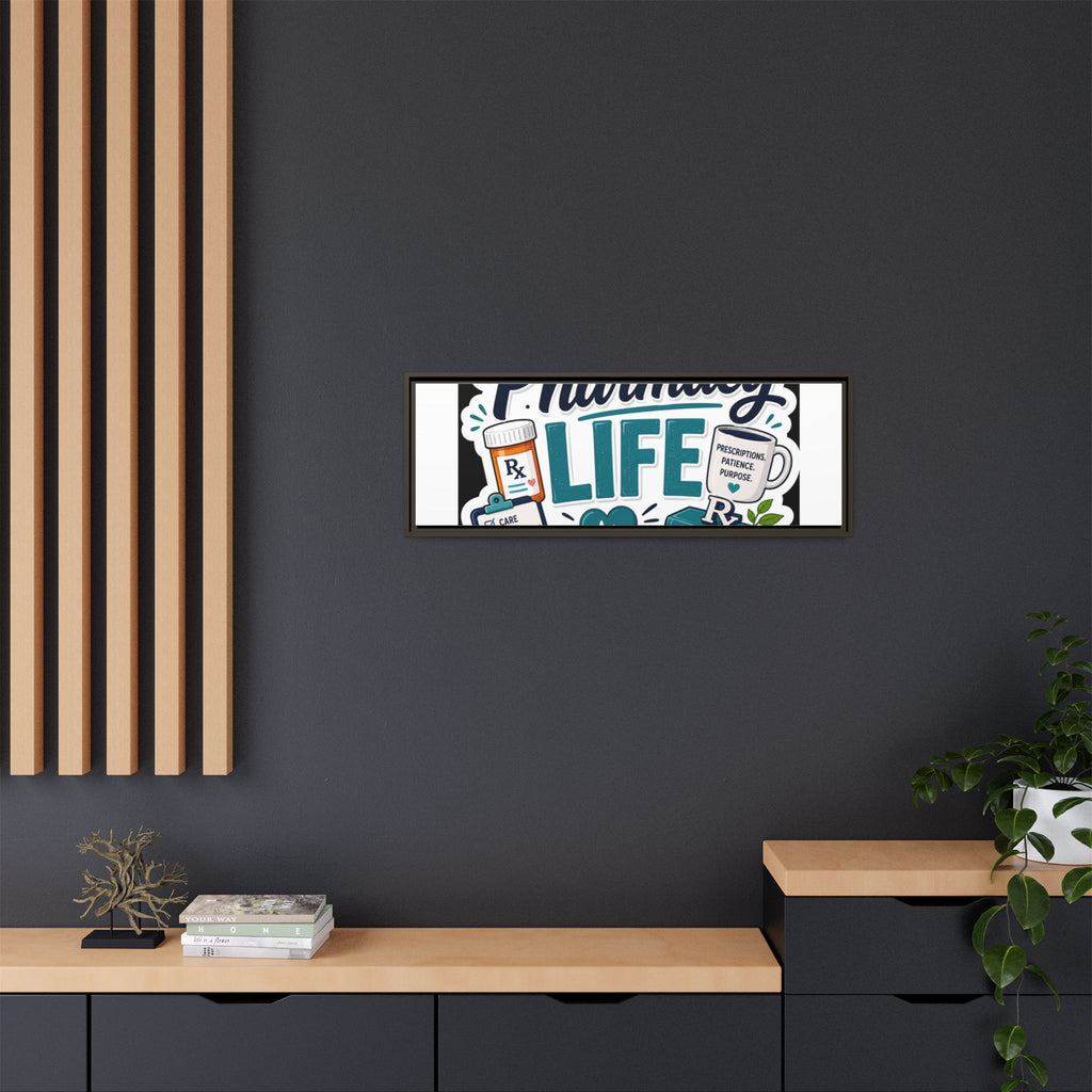 Pharmacy Life Framed Canvas Art — Colorful Pharmacist Wall Decor