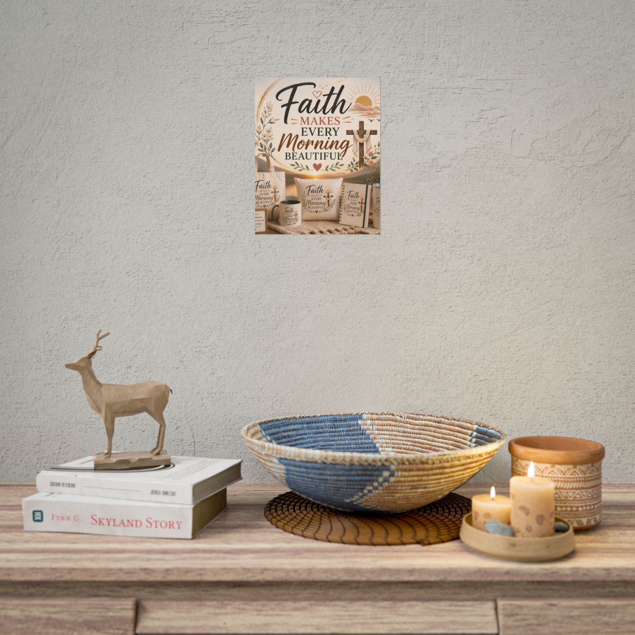 Faith Makes Every Morning Beautiful Poster — Inspirational Christian Wall Art