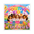 Positive Kids Kiss-Cut Sticker — Colorful Team Positive Rainbow Design