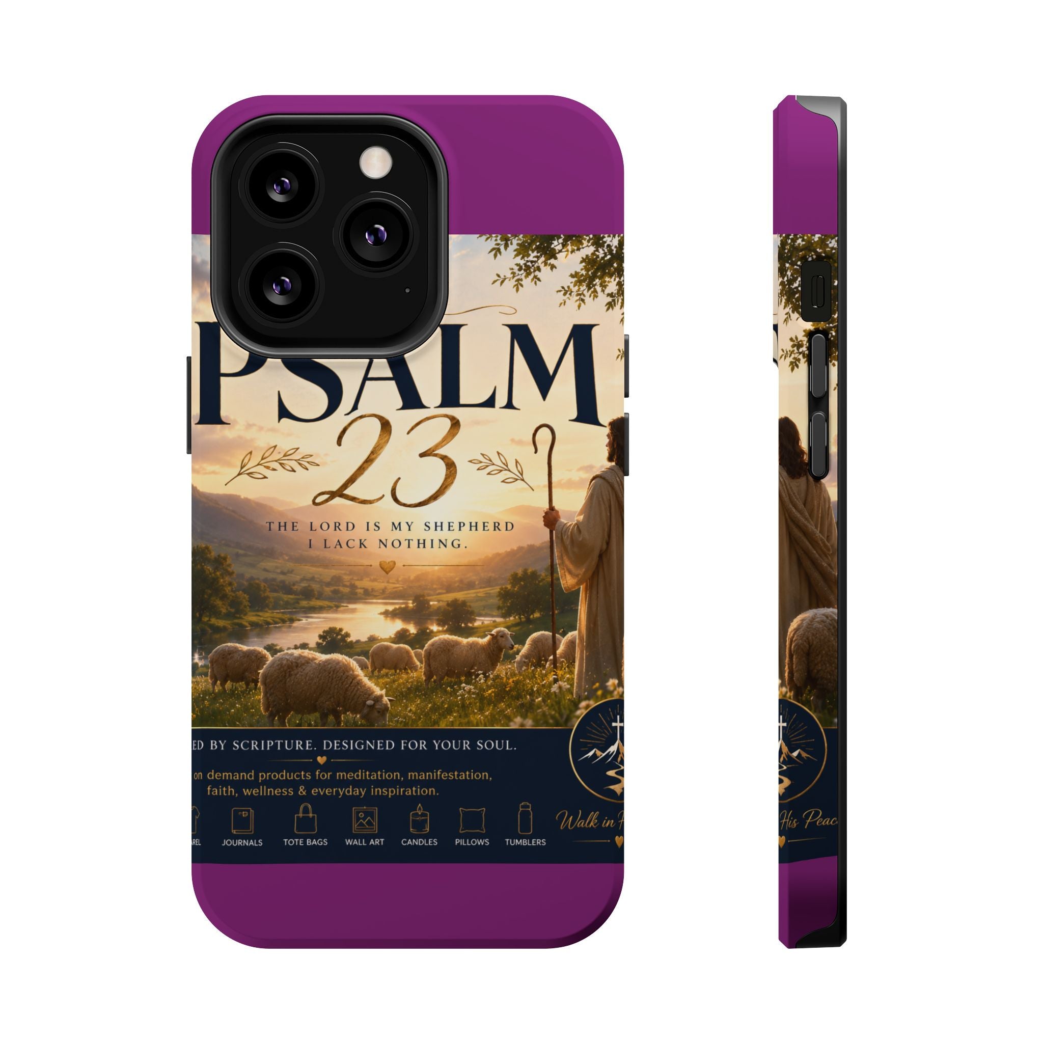 Psalm 23 Phone Case — Magnetic Impact-Resistant Christian iPhone Cover