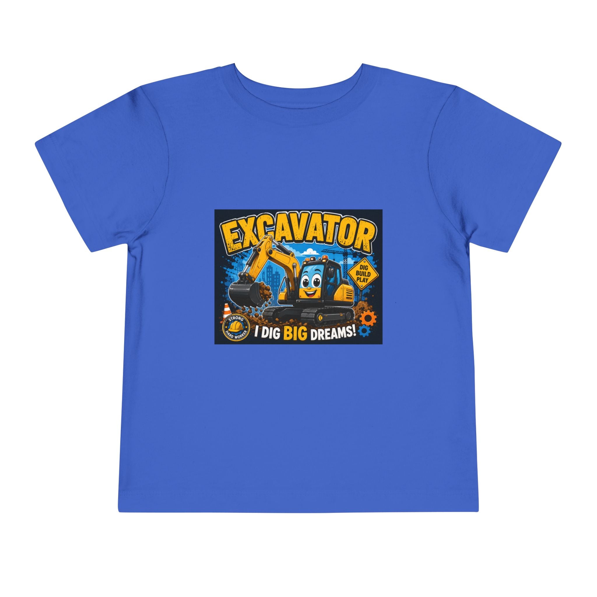 Excavator Toddler Tee — "I Dig Big Dreams" Construction Shirt