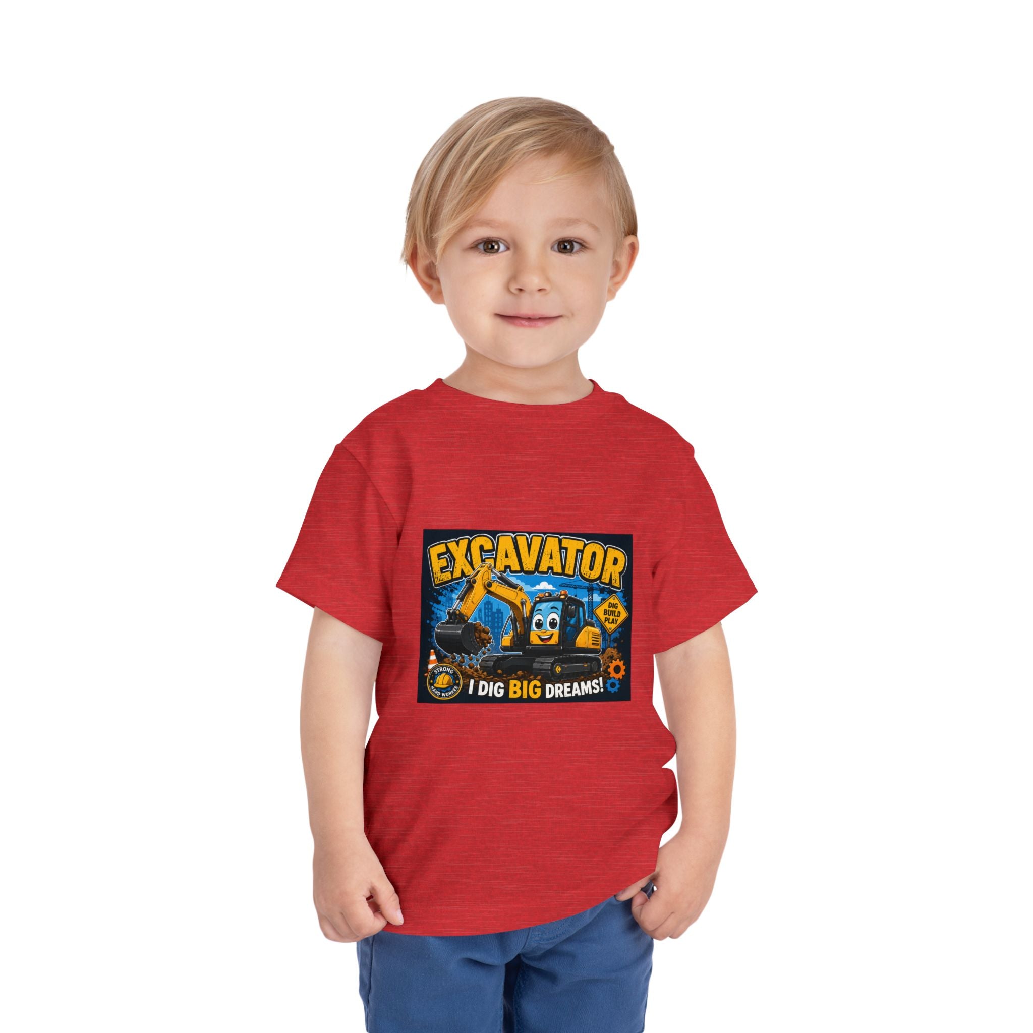 Excavator Toddler Tee — "I Dig Big Dreams" Construction Shirt