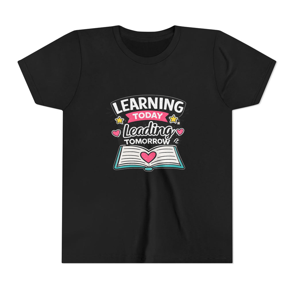 Youth Tee — "Learning Today, Leading Tomorrow" School Kids Graphic T-Shirt
