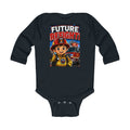 Future Firefighter Infant Long Sleeve Bodysuit – Cute Firetruck Baby Onesie