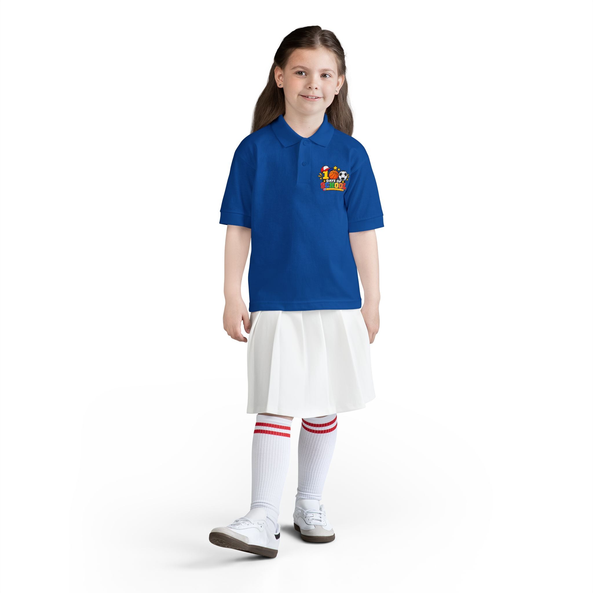 Youth Polo — "100 Days of School" Sport-Themed Kids Polo