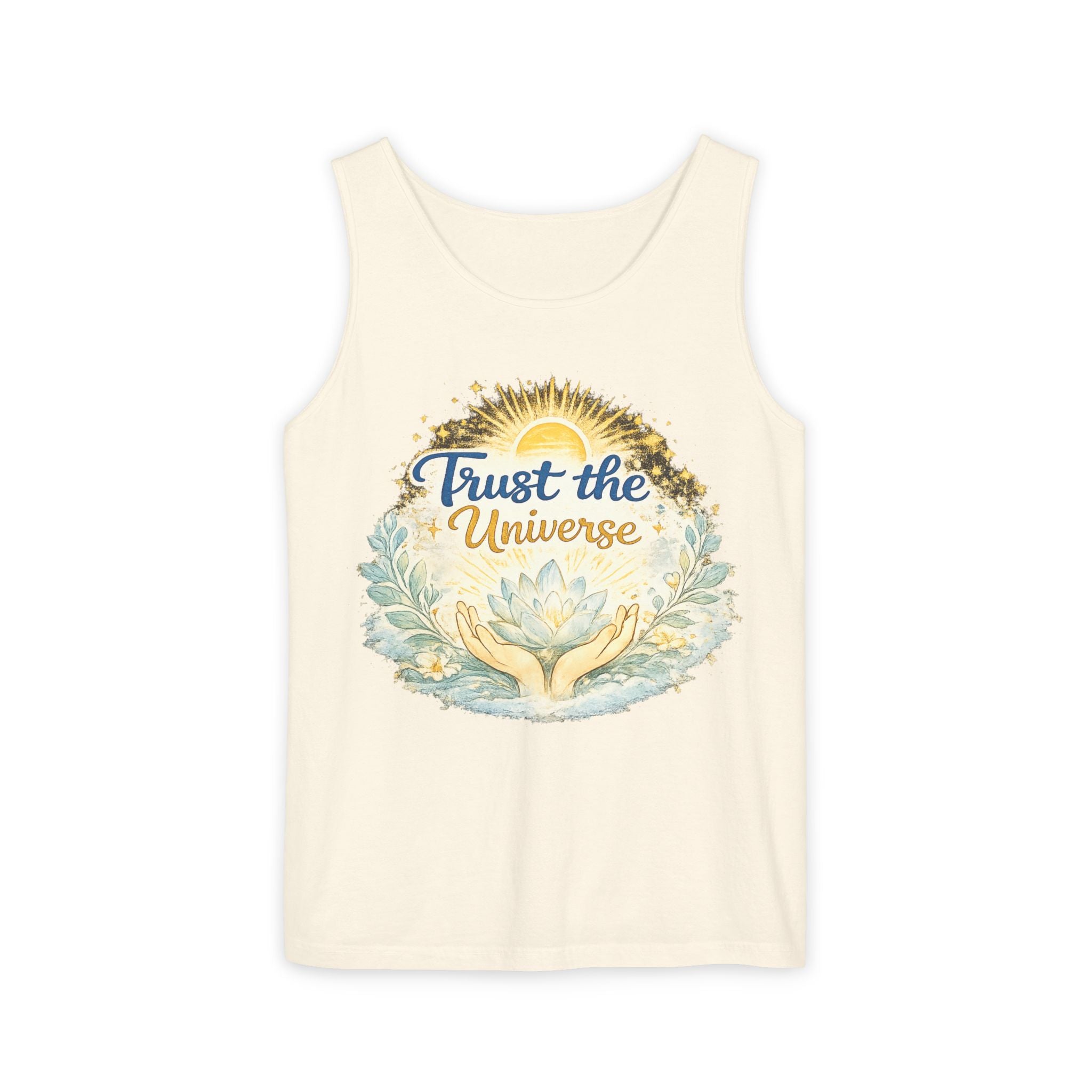 Trust the Universe Tank Top — Spiritual Lotus Graphic Vest