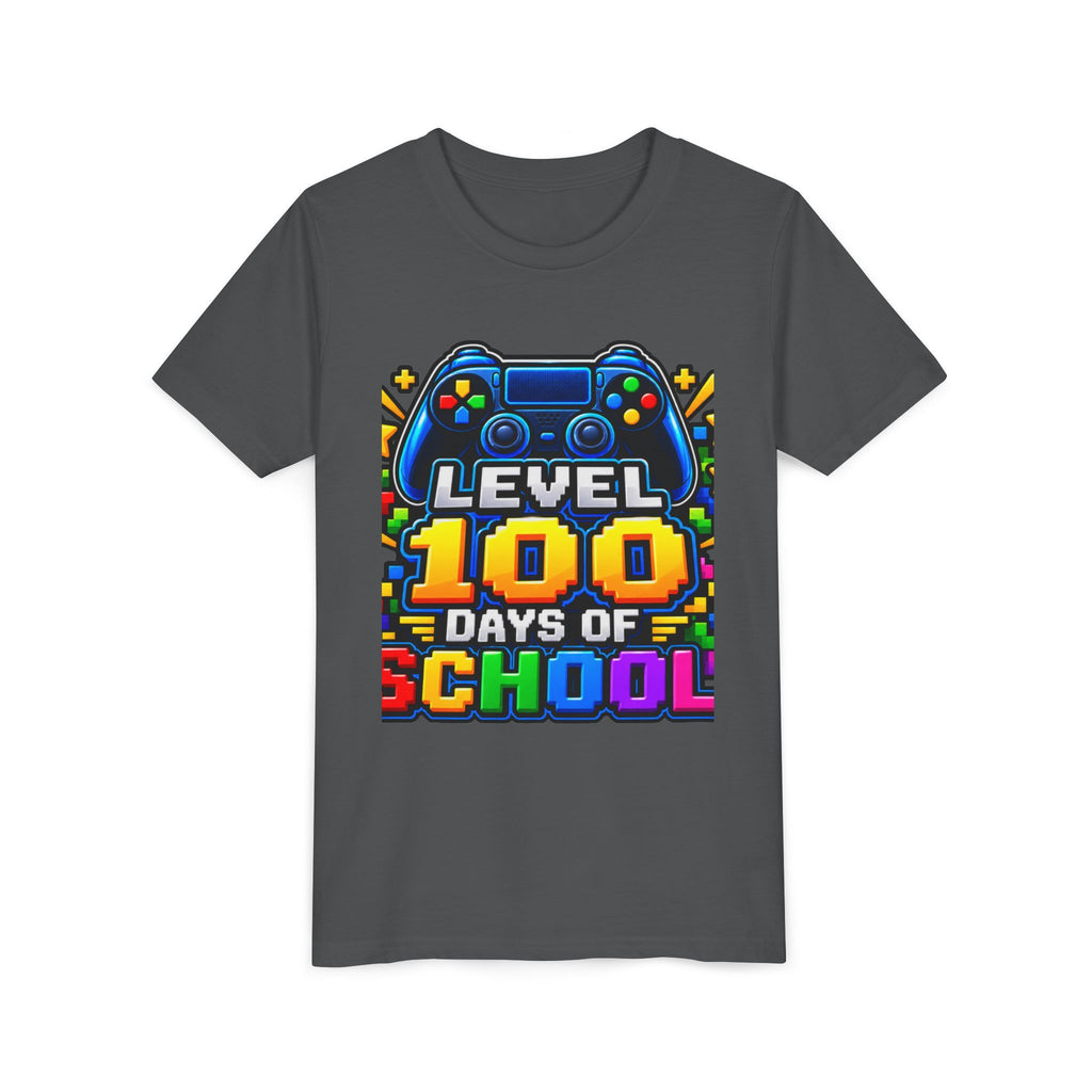 Level 100 Days of School Youth Tee — Gamer 100th Day of School Shirt