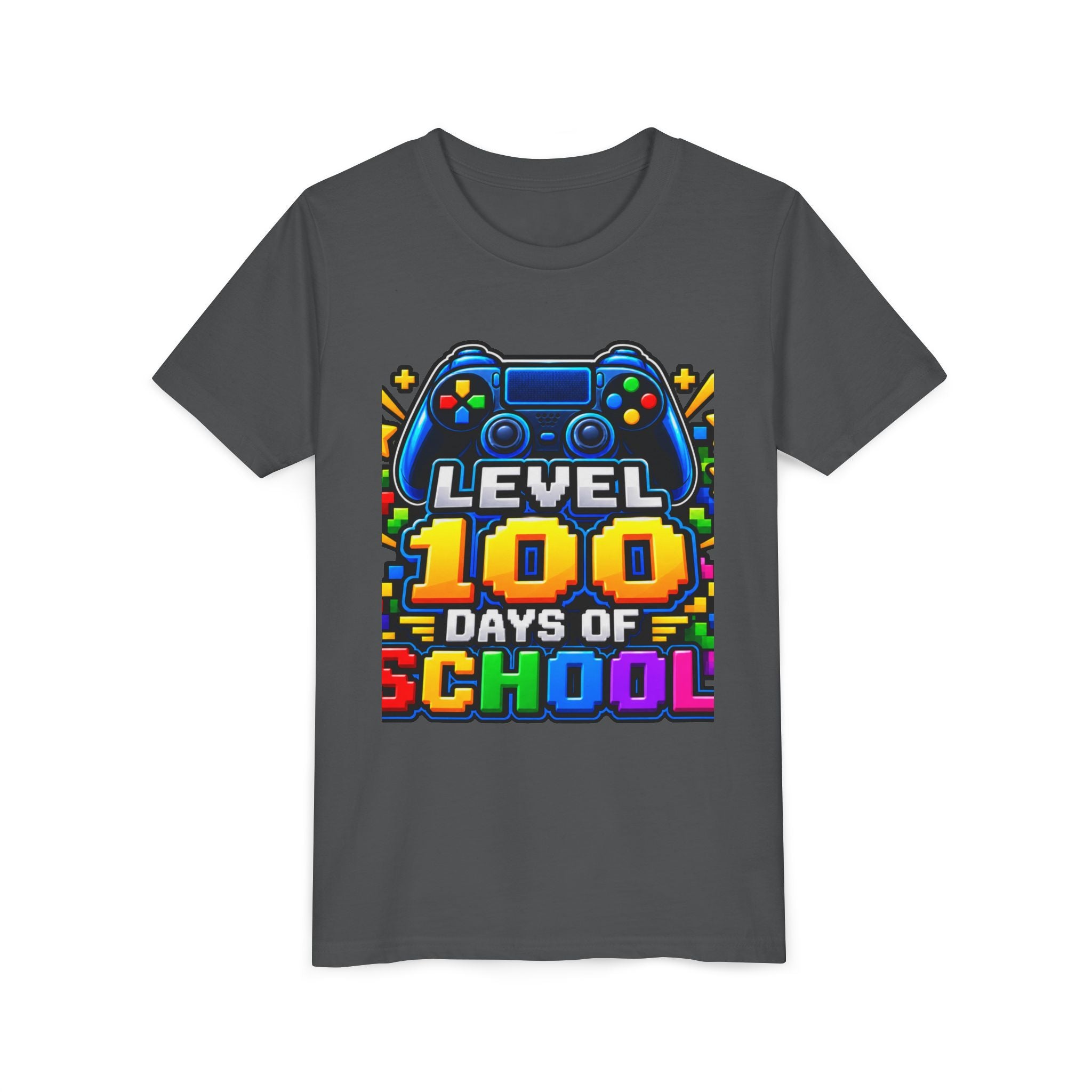 Level 100 Days of School Youth Tee — Gamer 100th Day of School Shirt