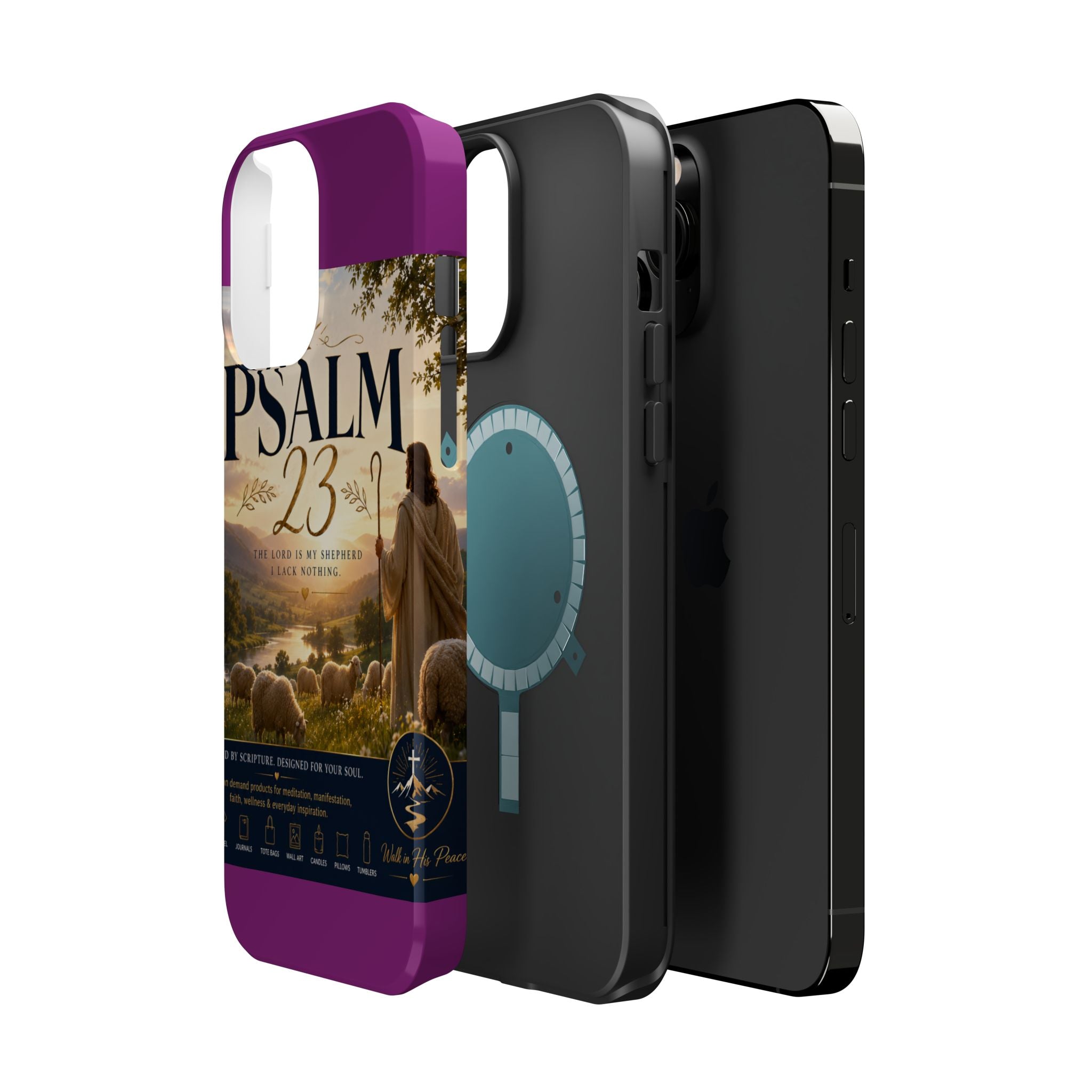 Psalm 23 Phone Case — Magnetic Impact-Resistant Christian iPhone Cover