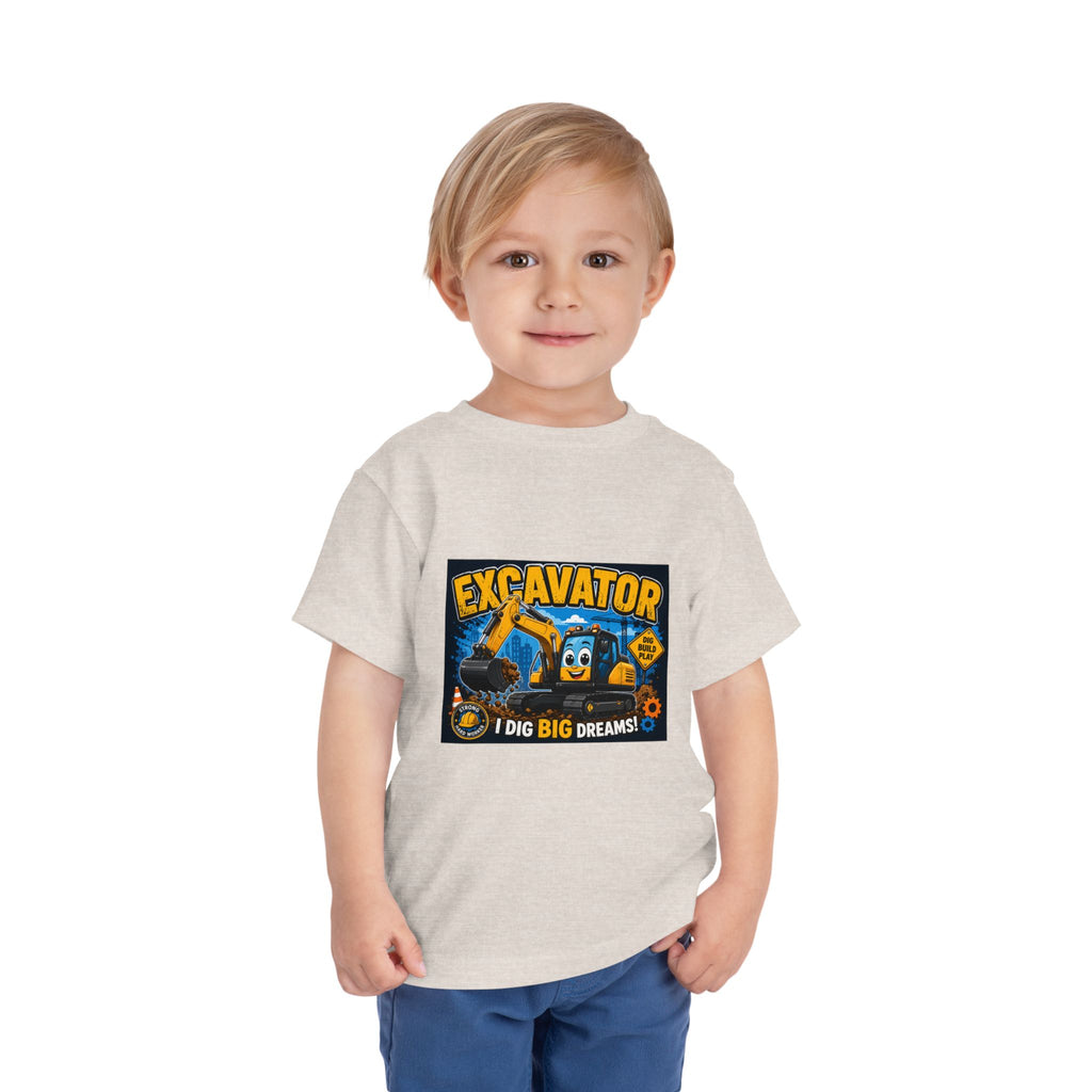 Excavator Toddler Tee — "I Dig Big Dreams" Construction Shirt