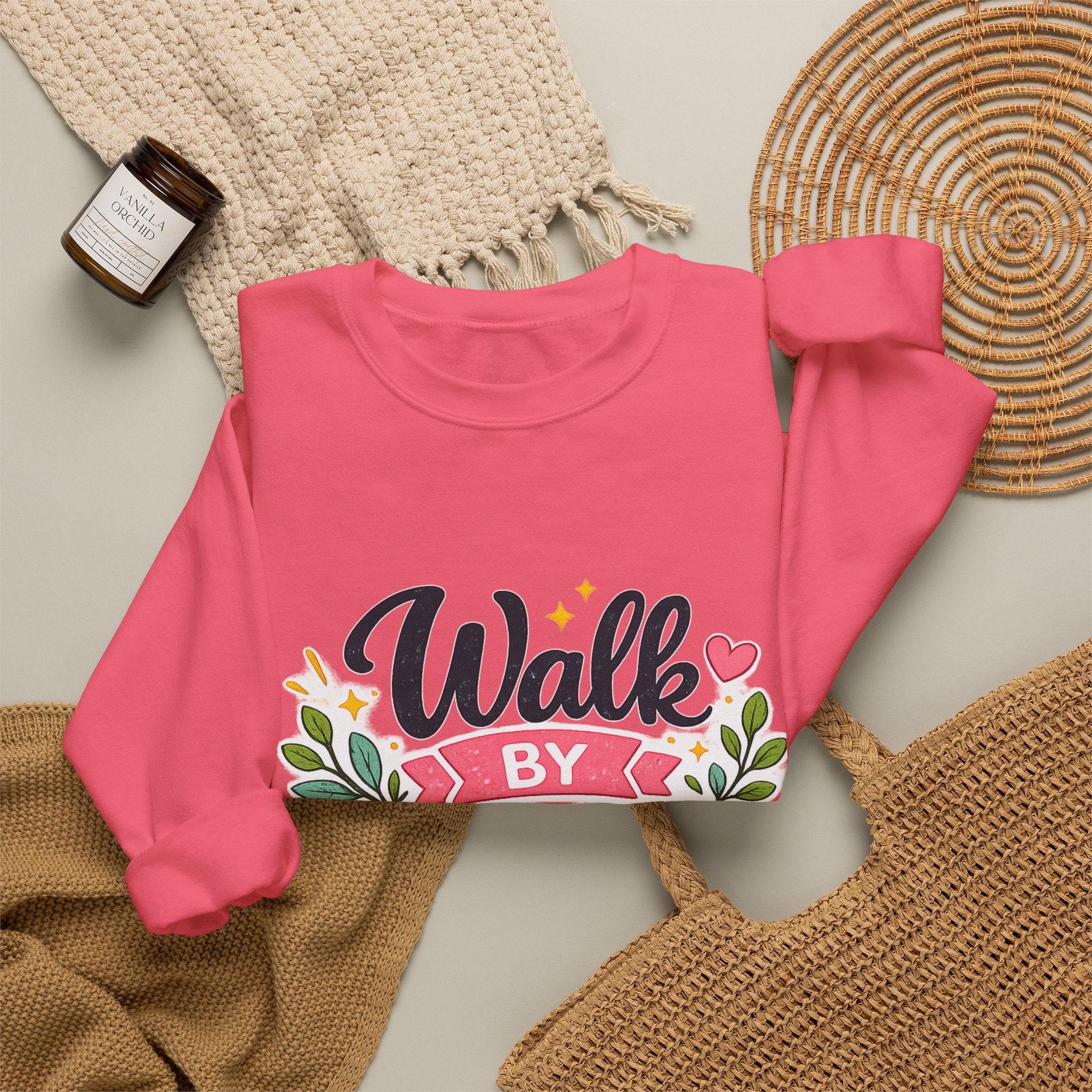 Walk By Faith Crewneck Sweatshirt — Inspirational Christian Pullover