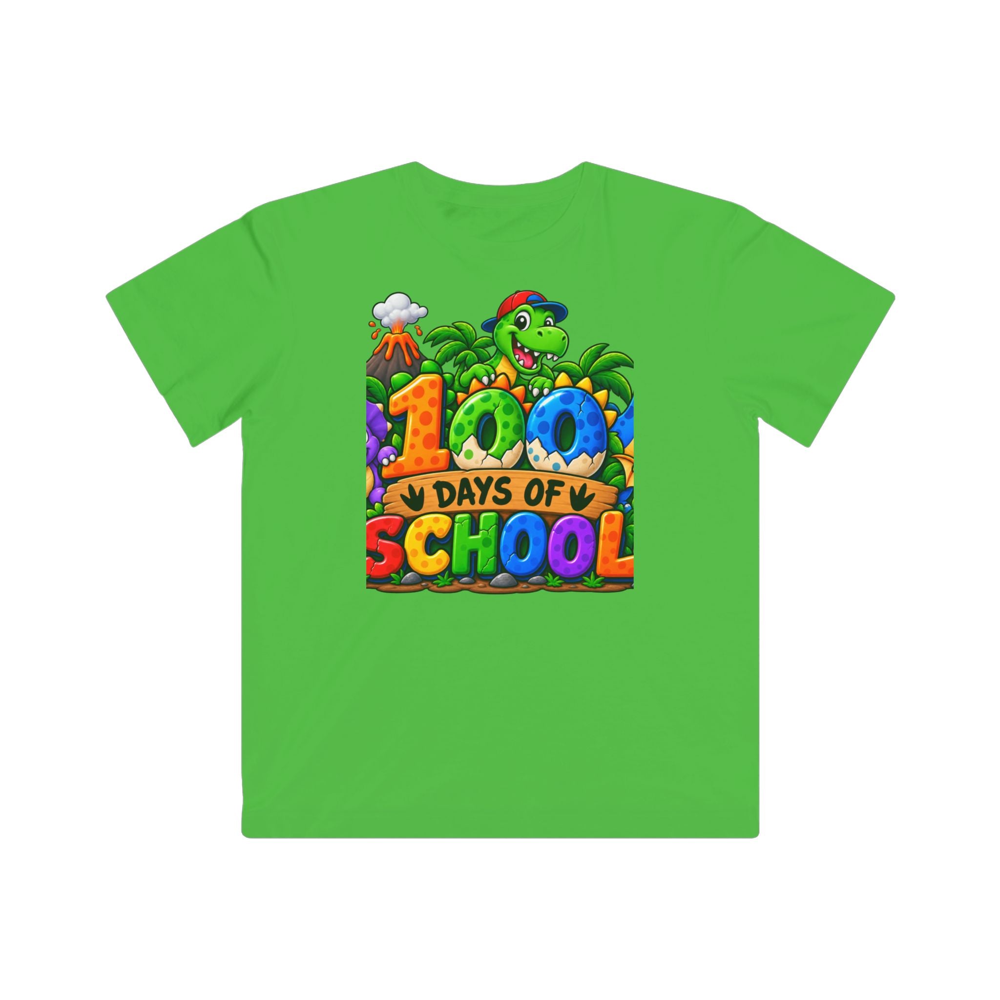 Kids 100 Days of School T-Shirt – Colorful Dino Celebration Tee