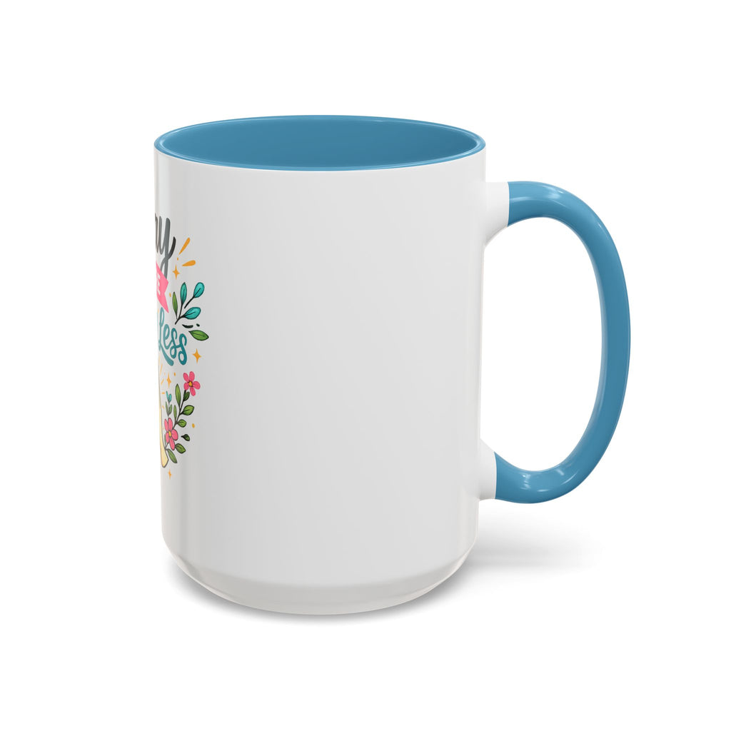 Pray More Worry Less Accent Coffee Mug — Inspirational Floral Prayer Gift (11/15oz)