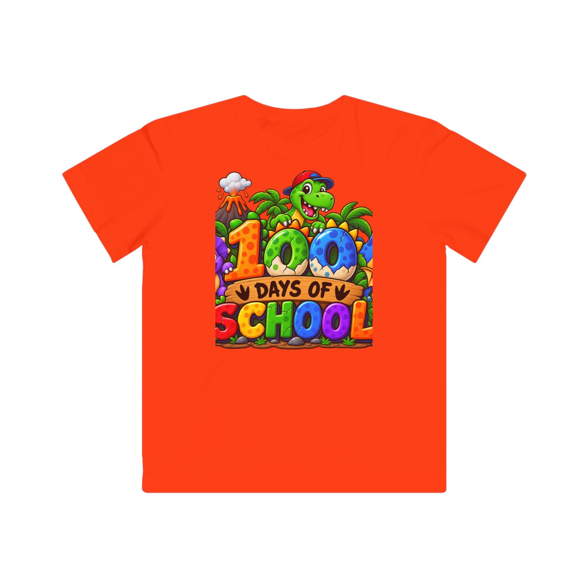 Kids 100 Days of School T-Shirt – Colorful Dino Celebration Tee